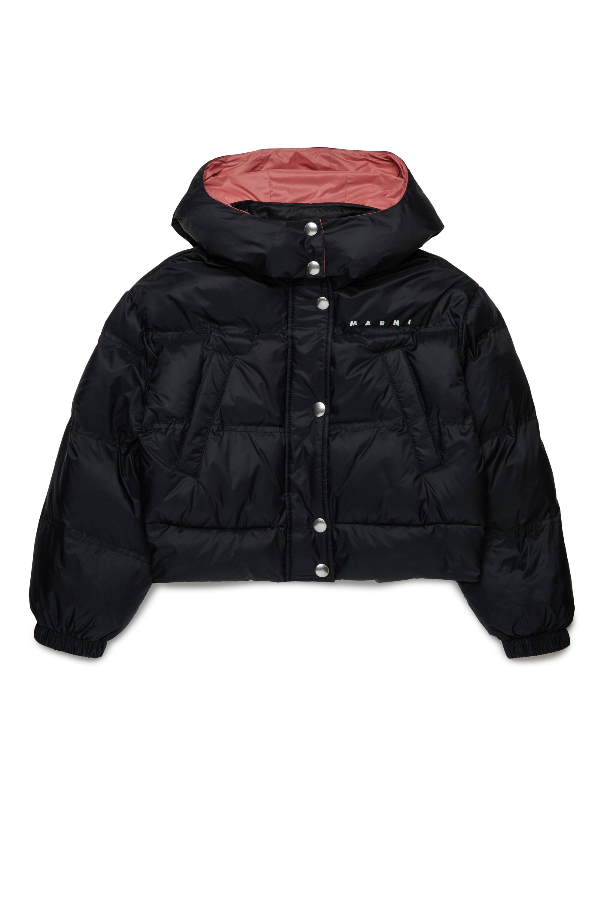 Cropped hooded padded jacket