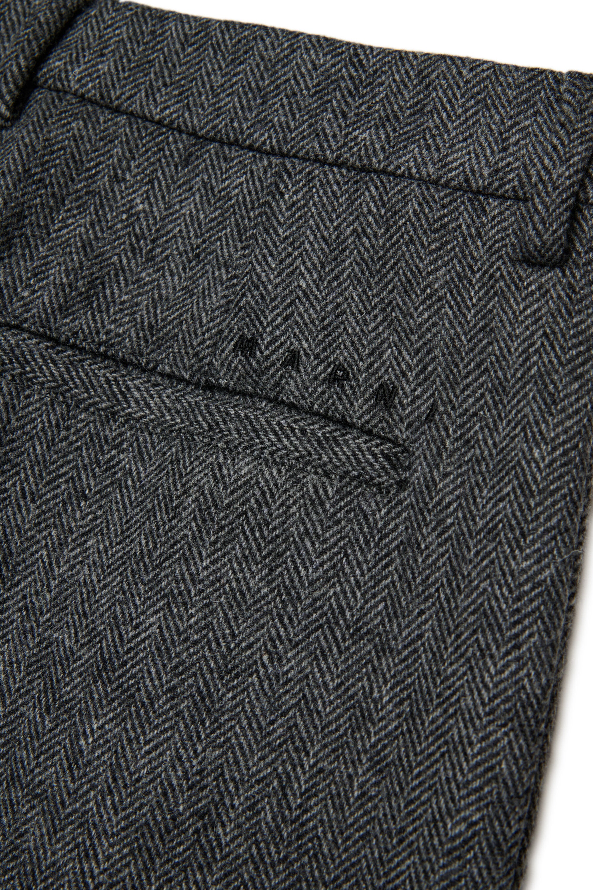 Herringbone wool blend pants