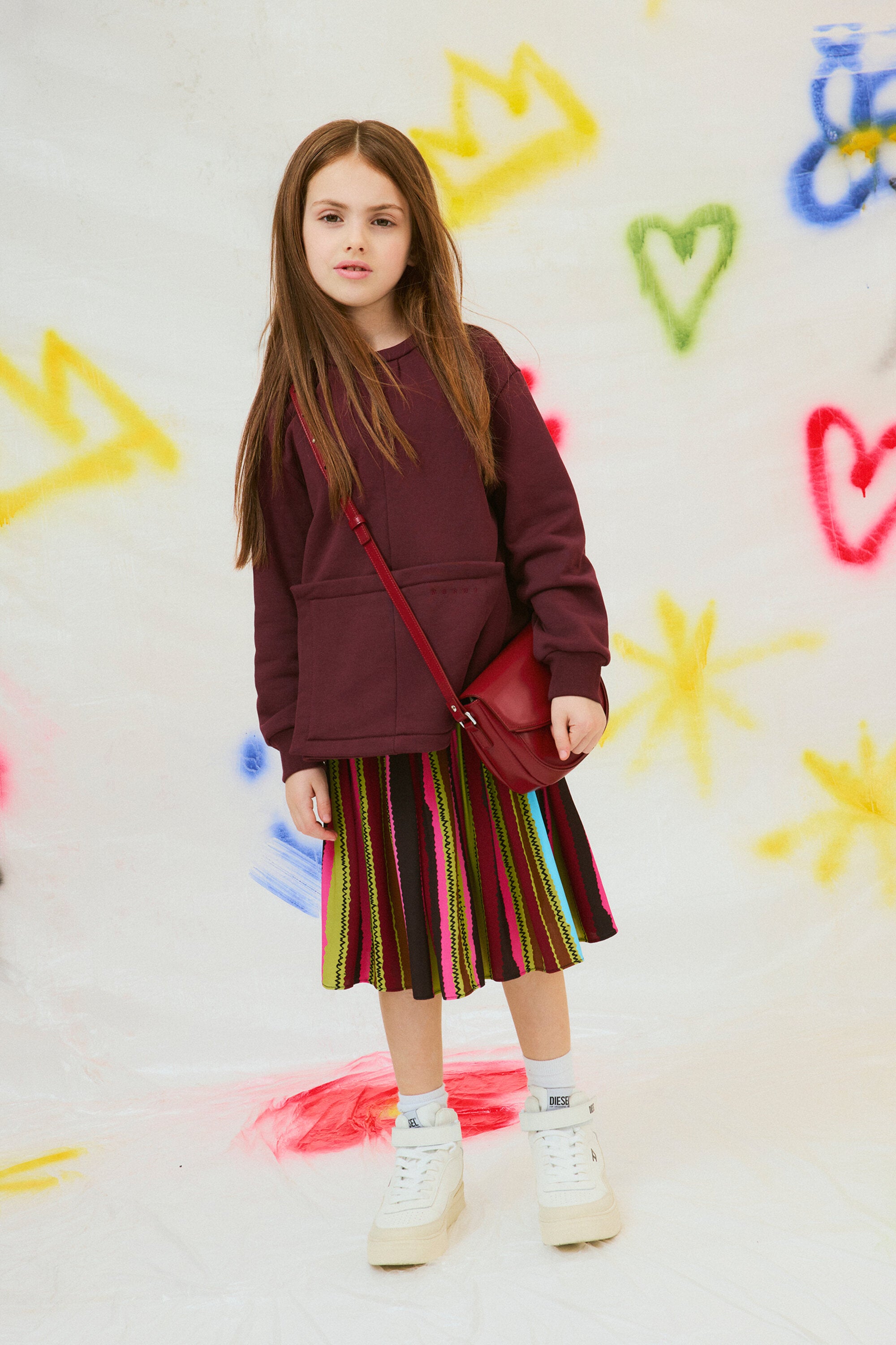 パッチポケット付きクルーネックスウェットシャツ