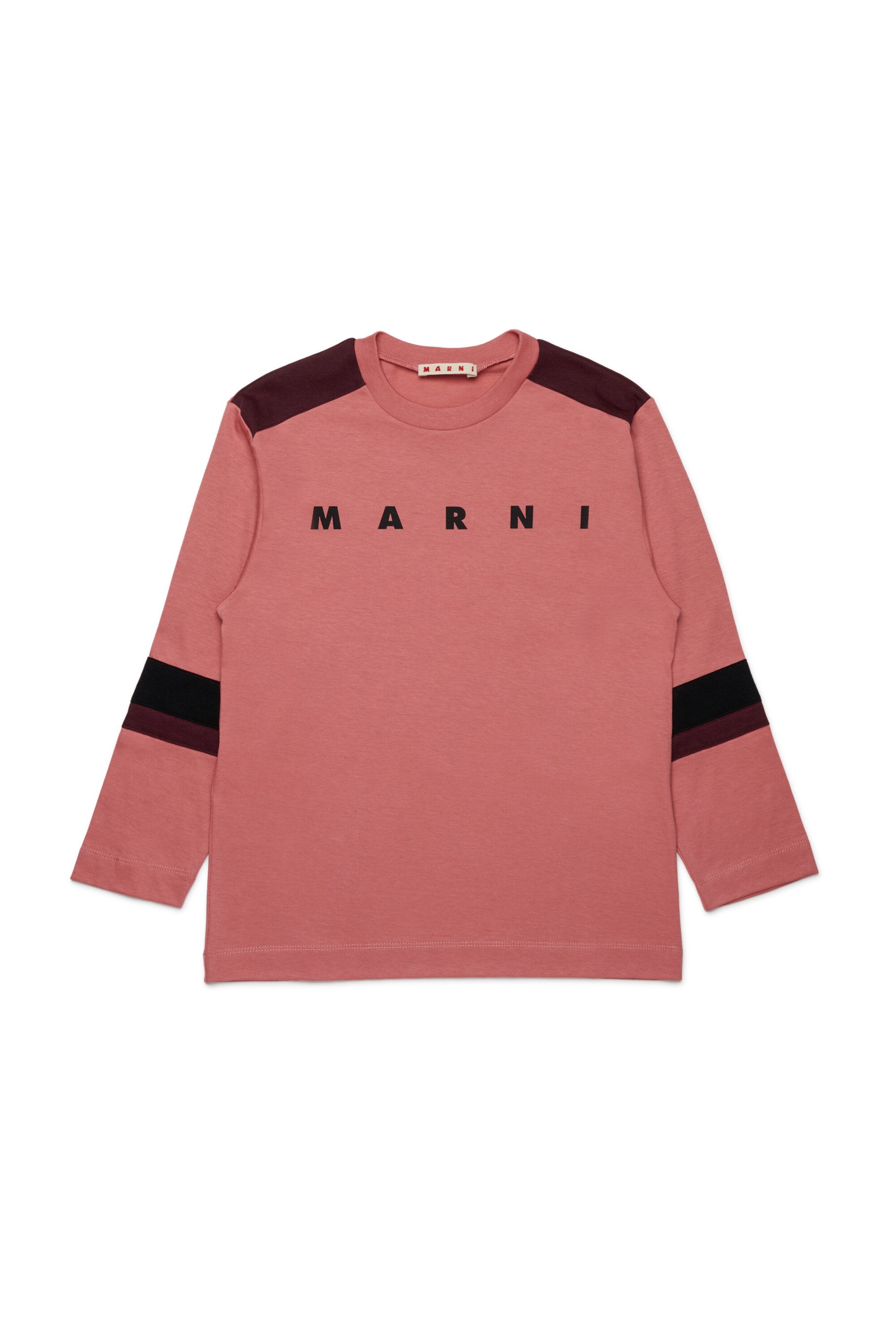 長袖カラーブロック・ジャージーTシャツ