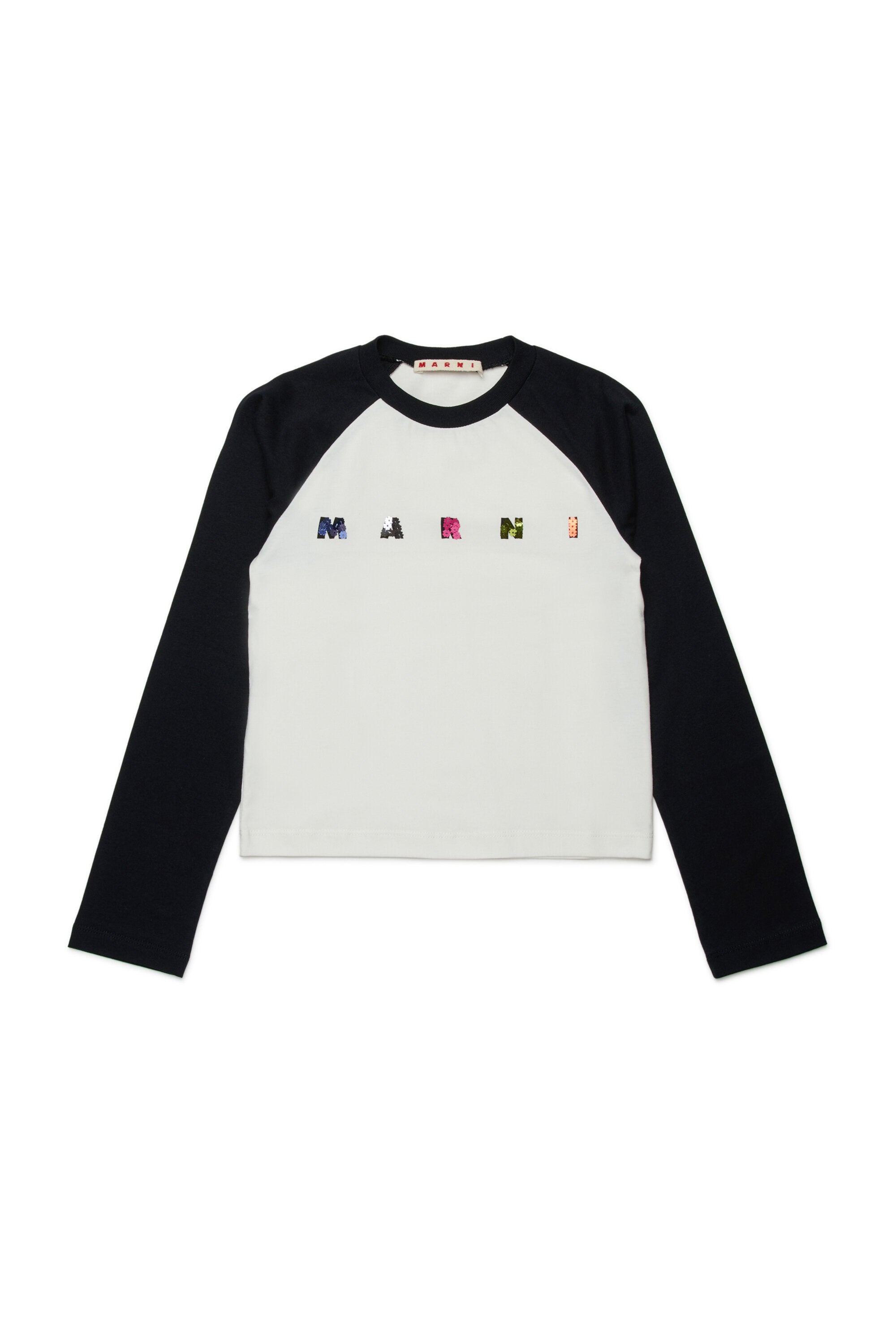 Marni・Sequinsールロゴ入り長袖ジャージーTシャツ