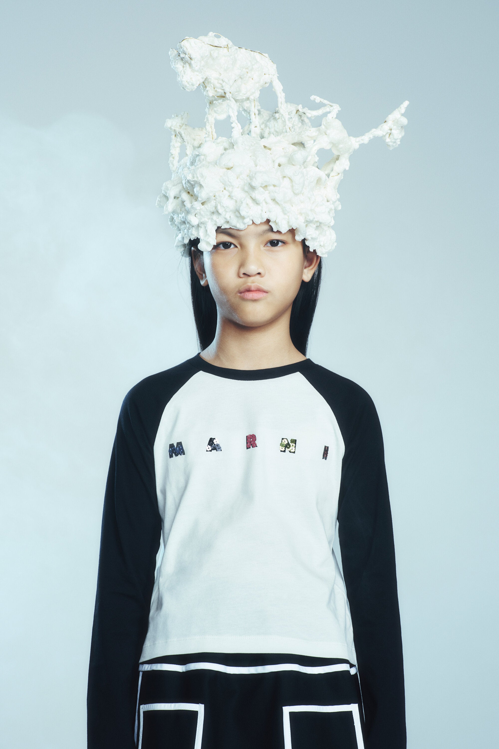 Long sleeves jersey T-shirt with Marni Sequins logo