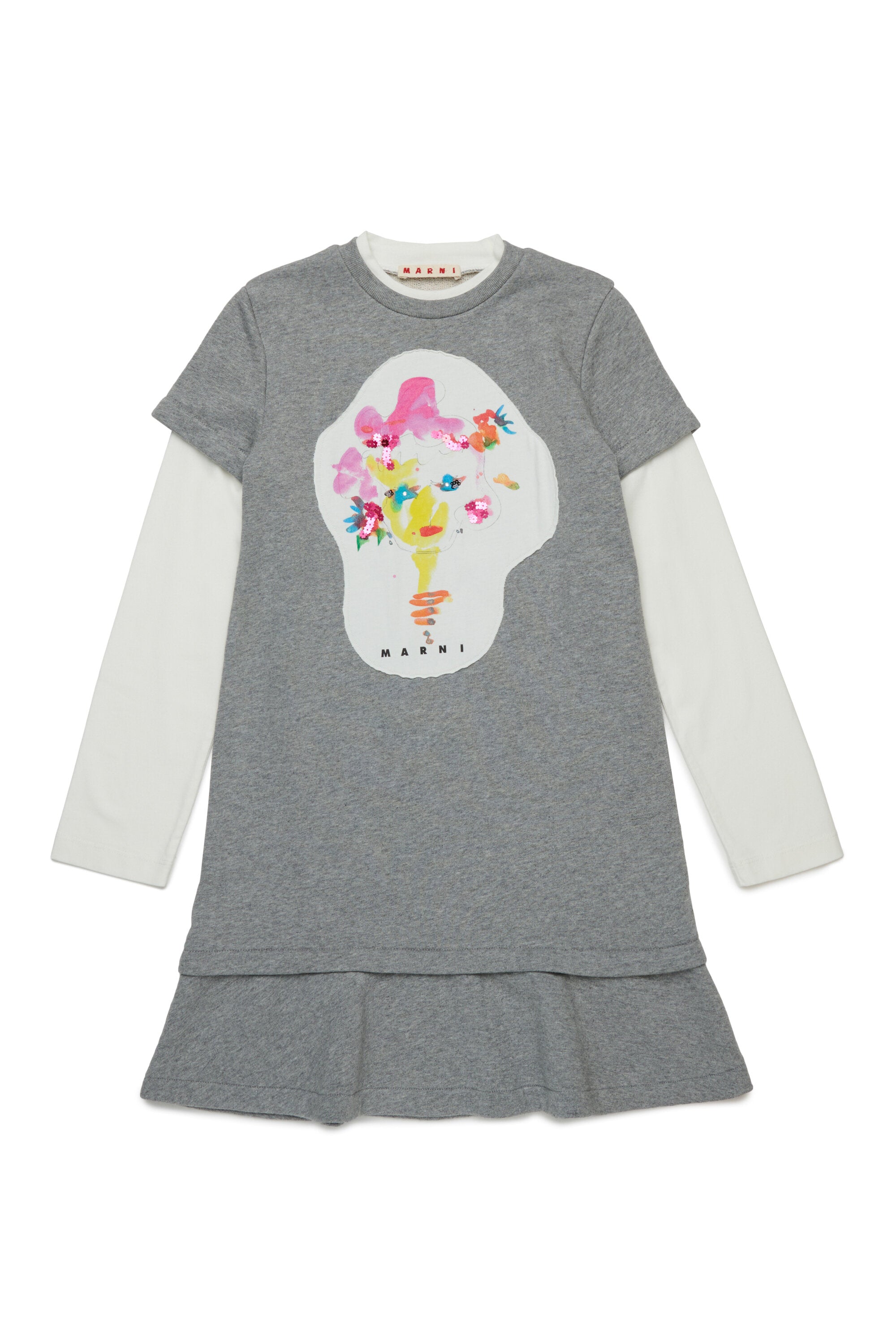 Short fleece dress with Marni Flower patch