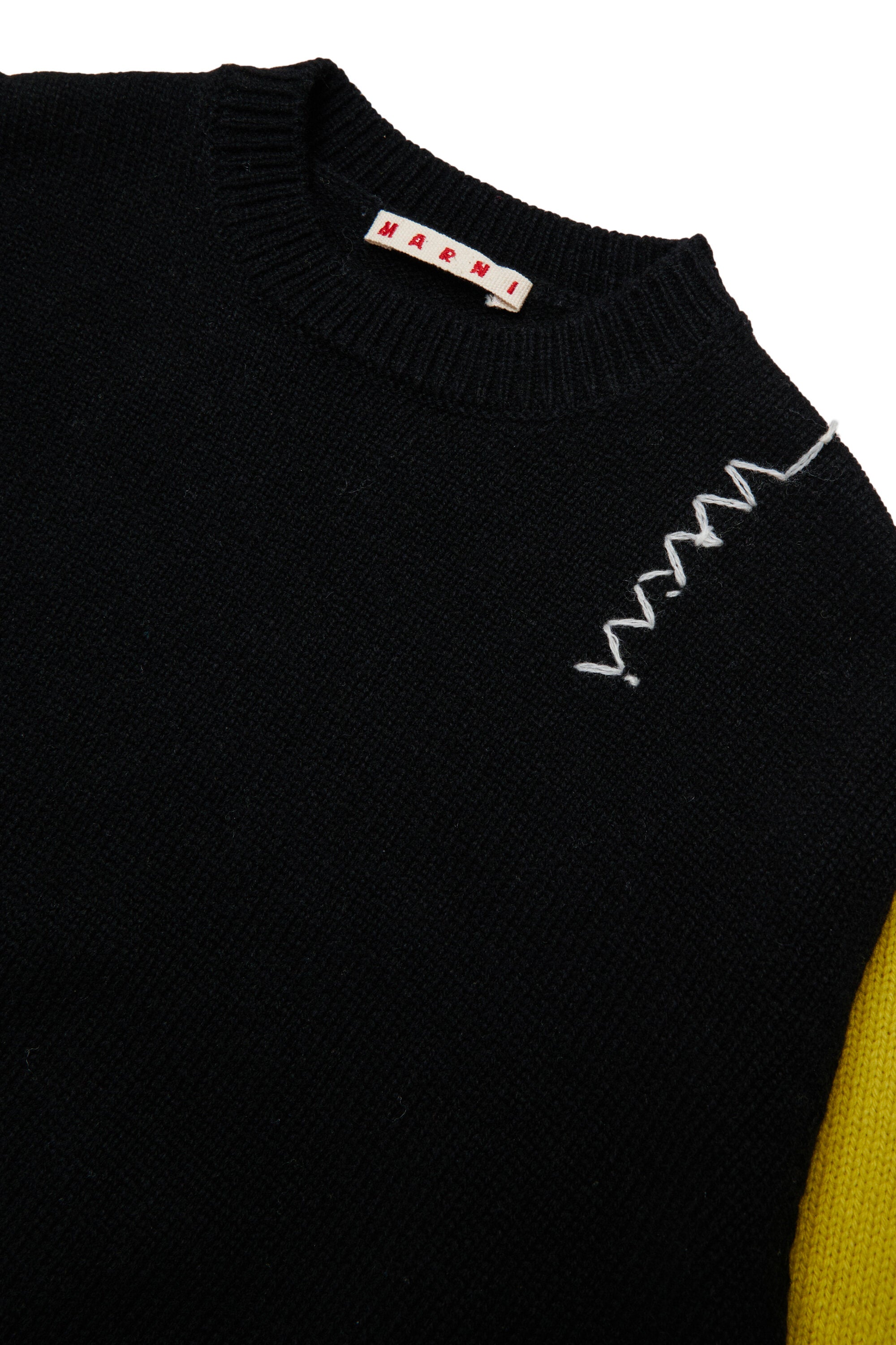 カラーブロック・ウール混プルオーバー