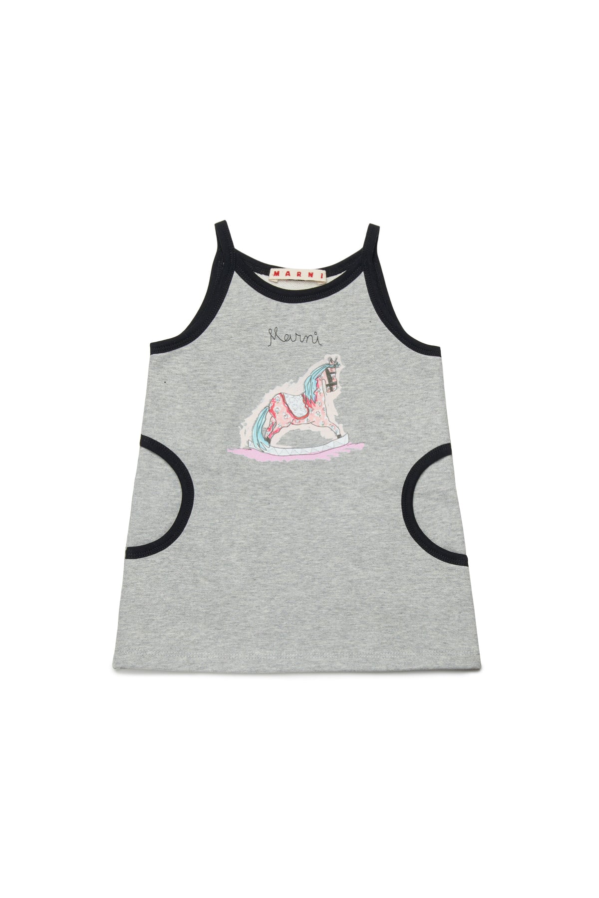 Short dress with rocking horse print