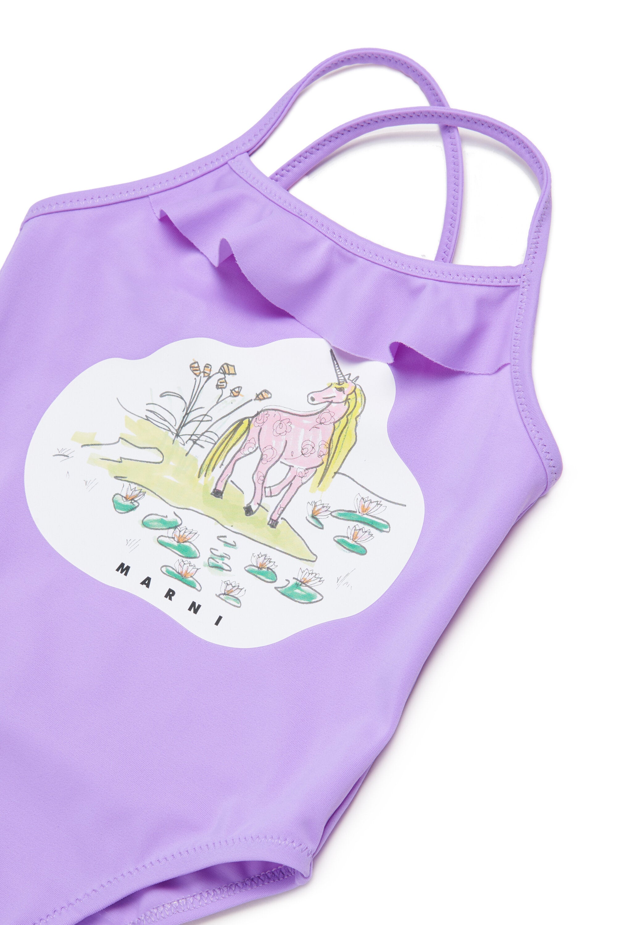 ロゴプリント入りワンピース水着
