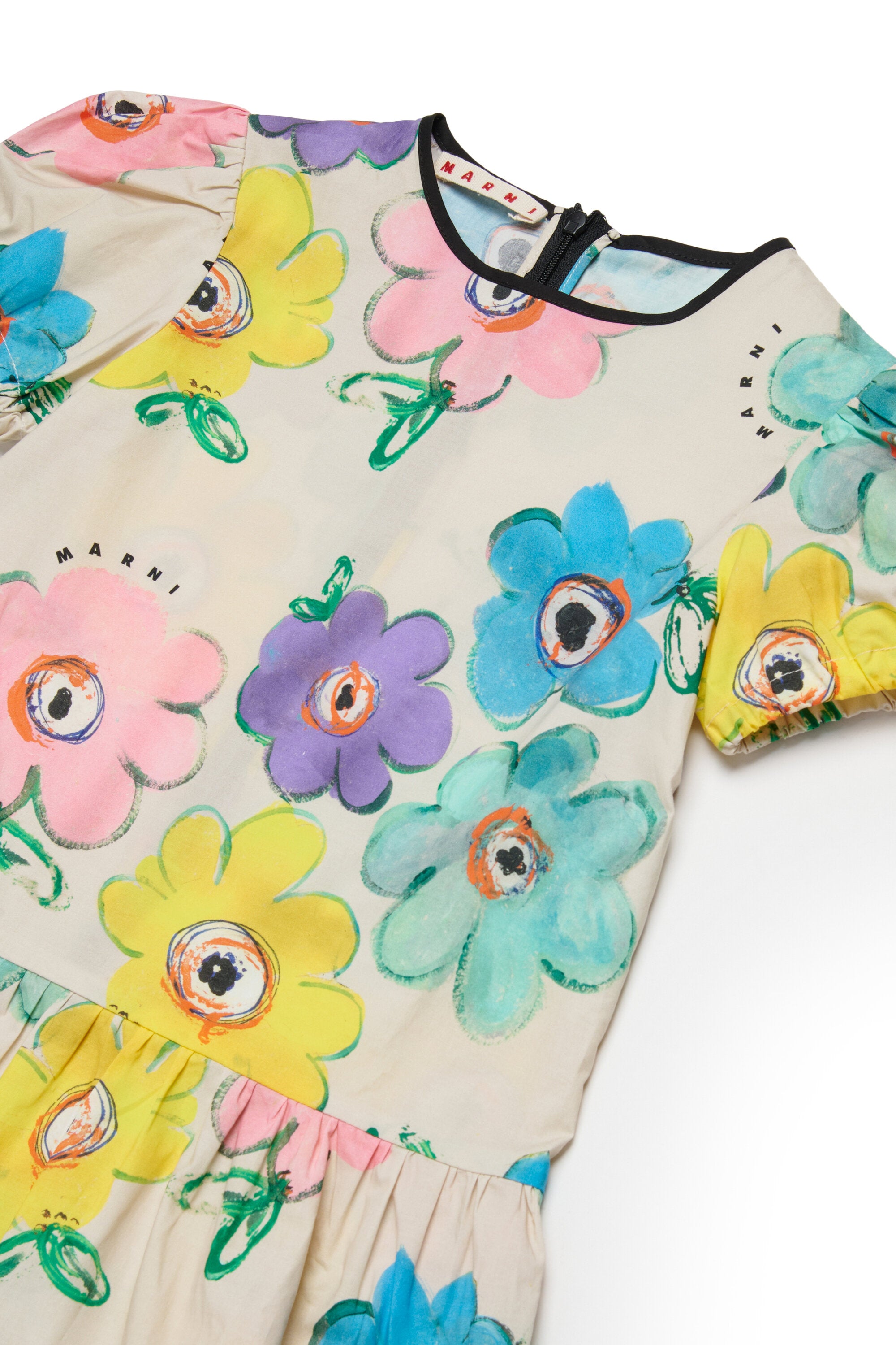 Dress with colorful floral print