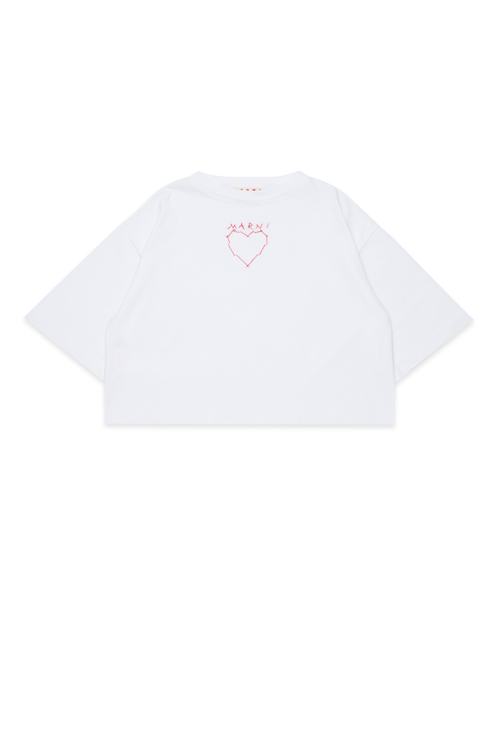 T-shirt with heart embroidery on the front