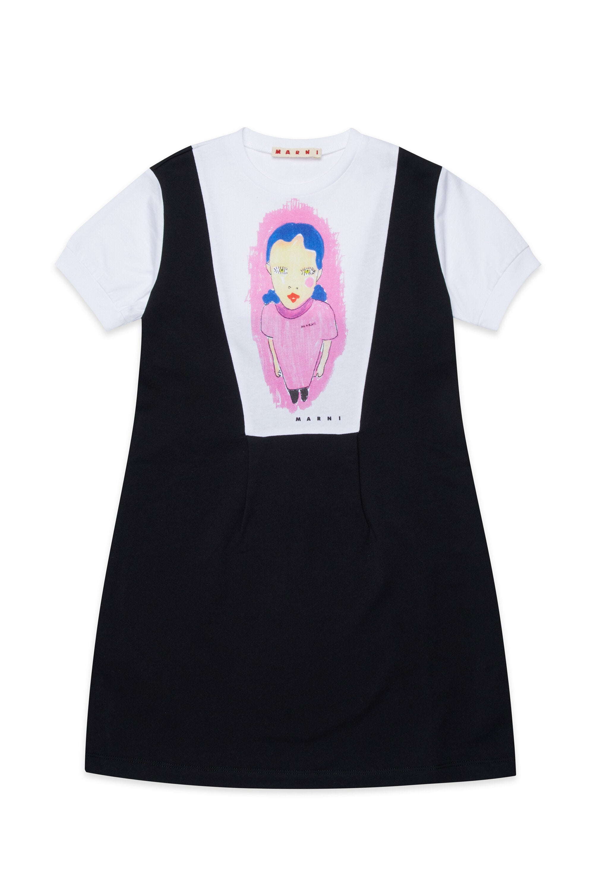 グラフィックプリントのショートドレス