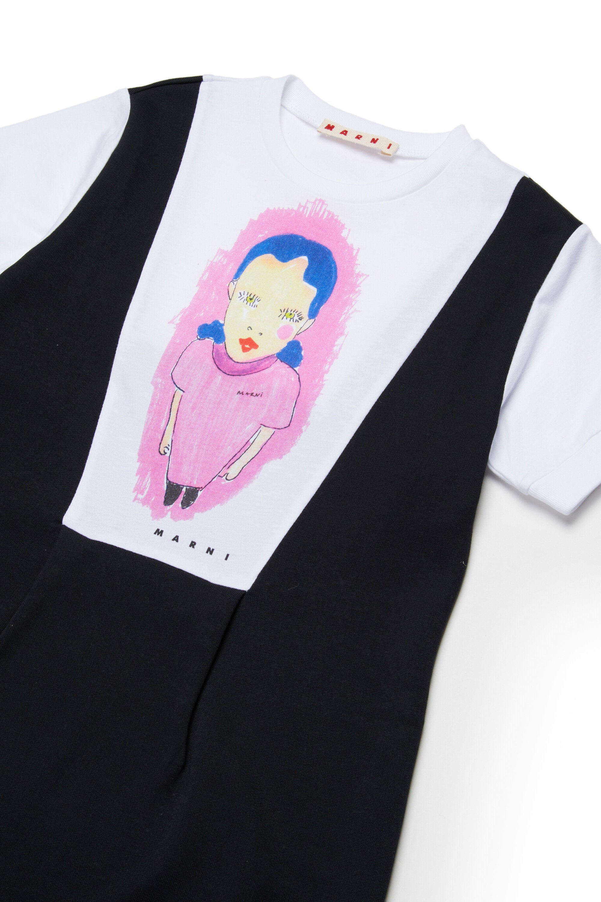 グラフィックプリントのショートドレス