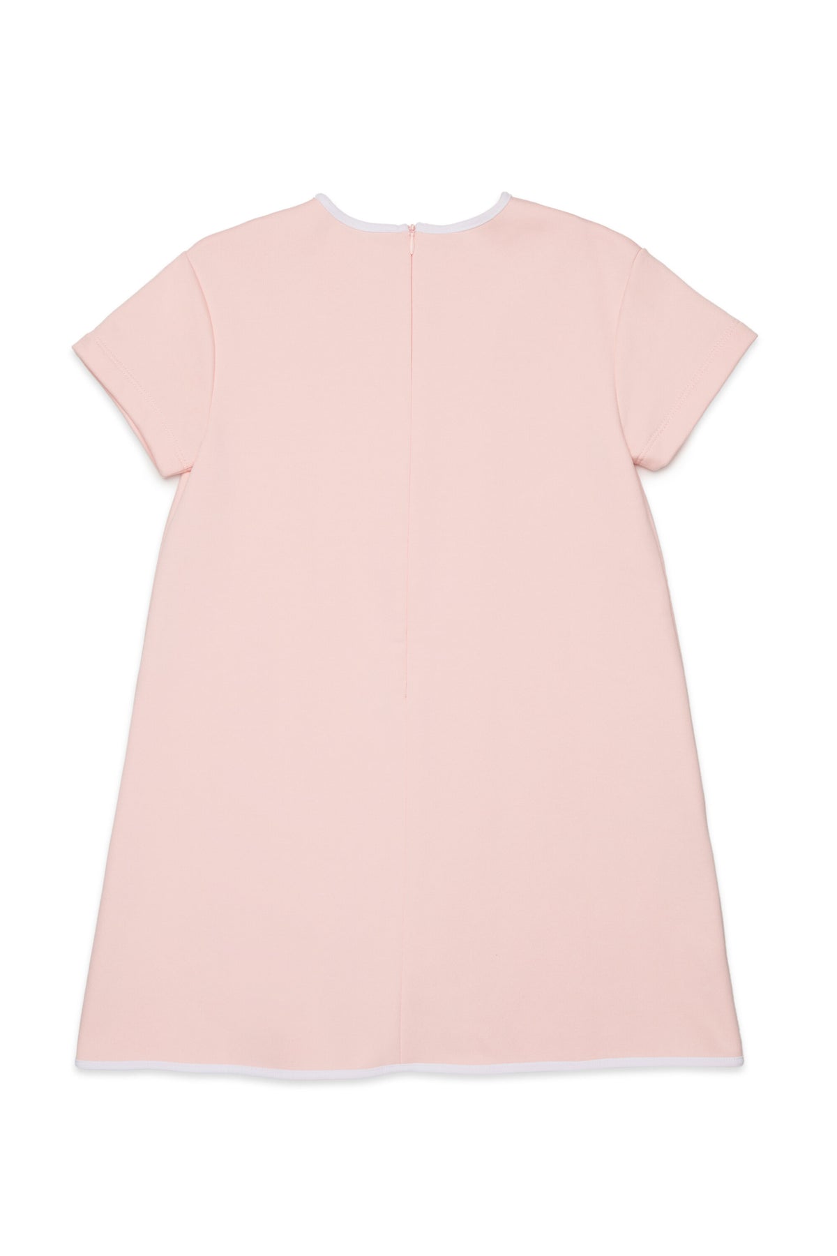 Dress with short sleeves and straight cut