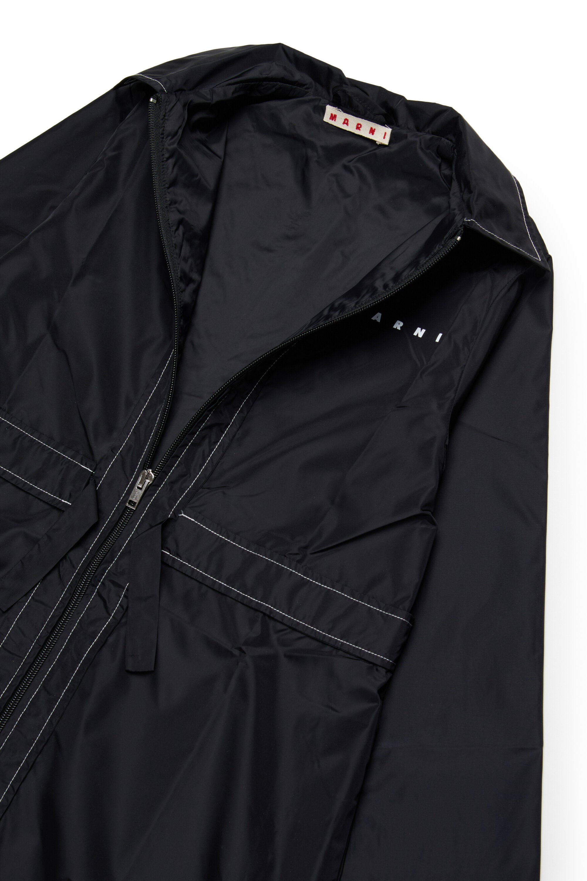 ロゴプリント入りロングジャケット