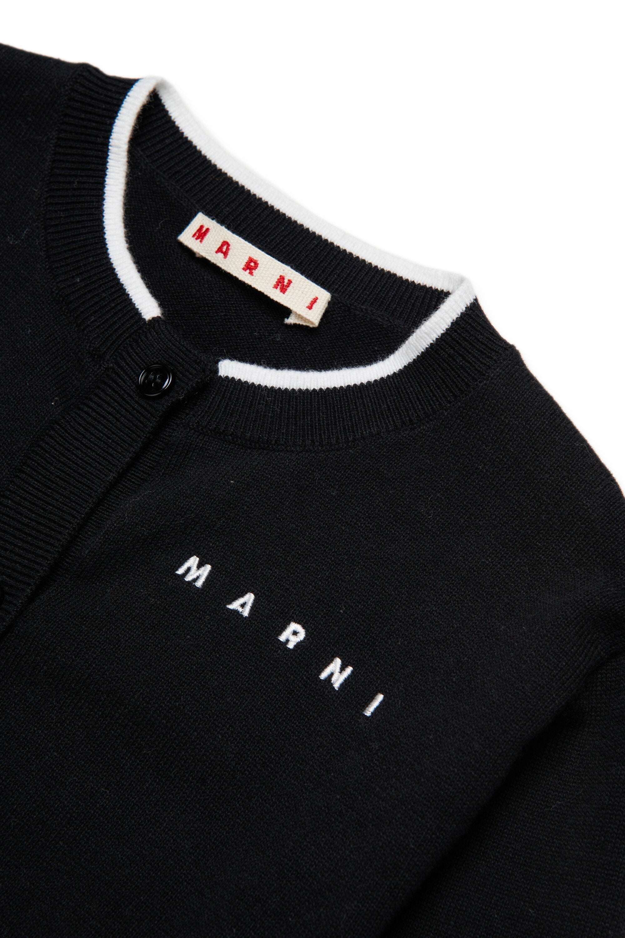 ロゴ入りクルーネックカーディガン