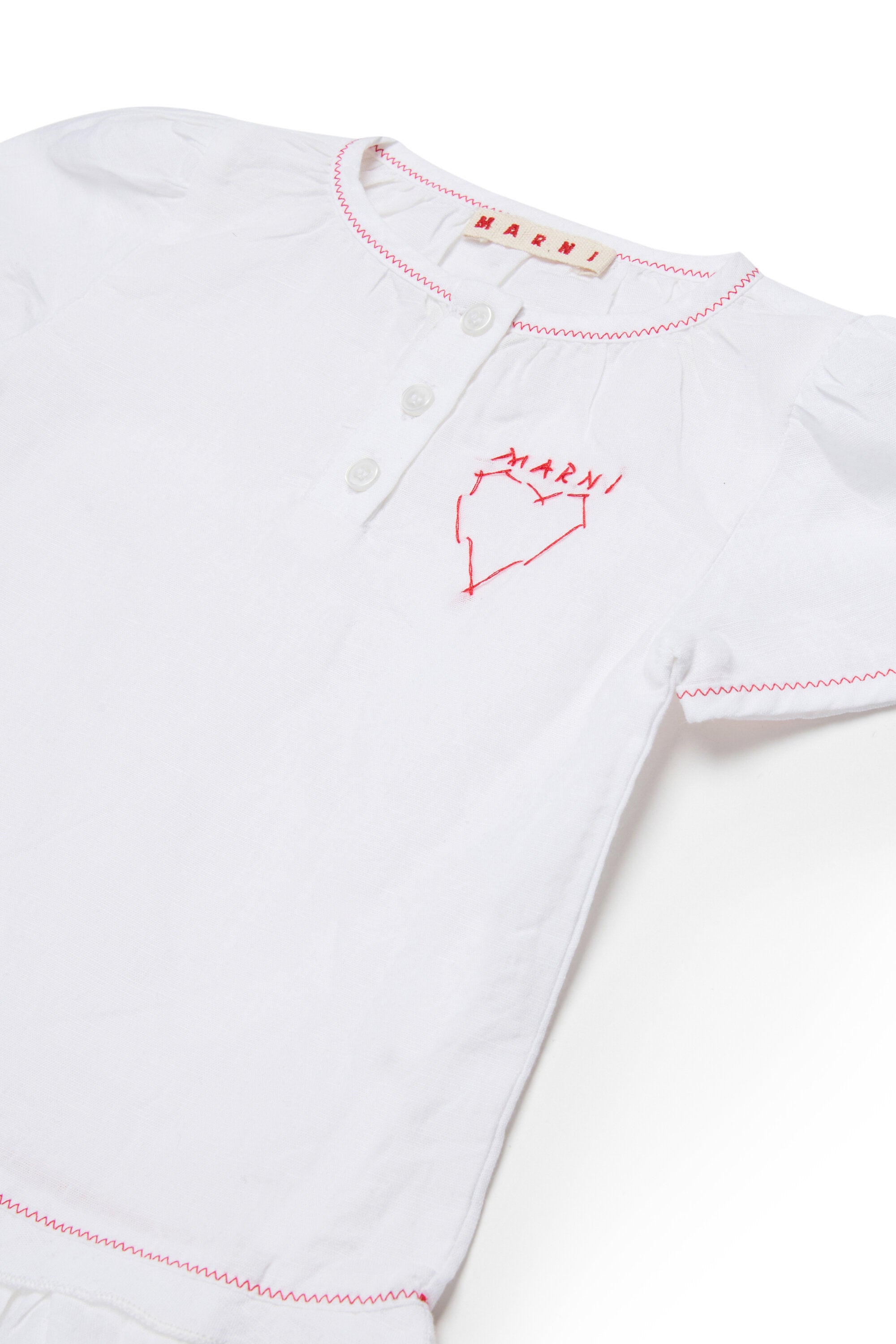 ロゴとハート刺繍入りショートドレス