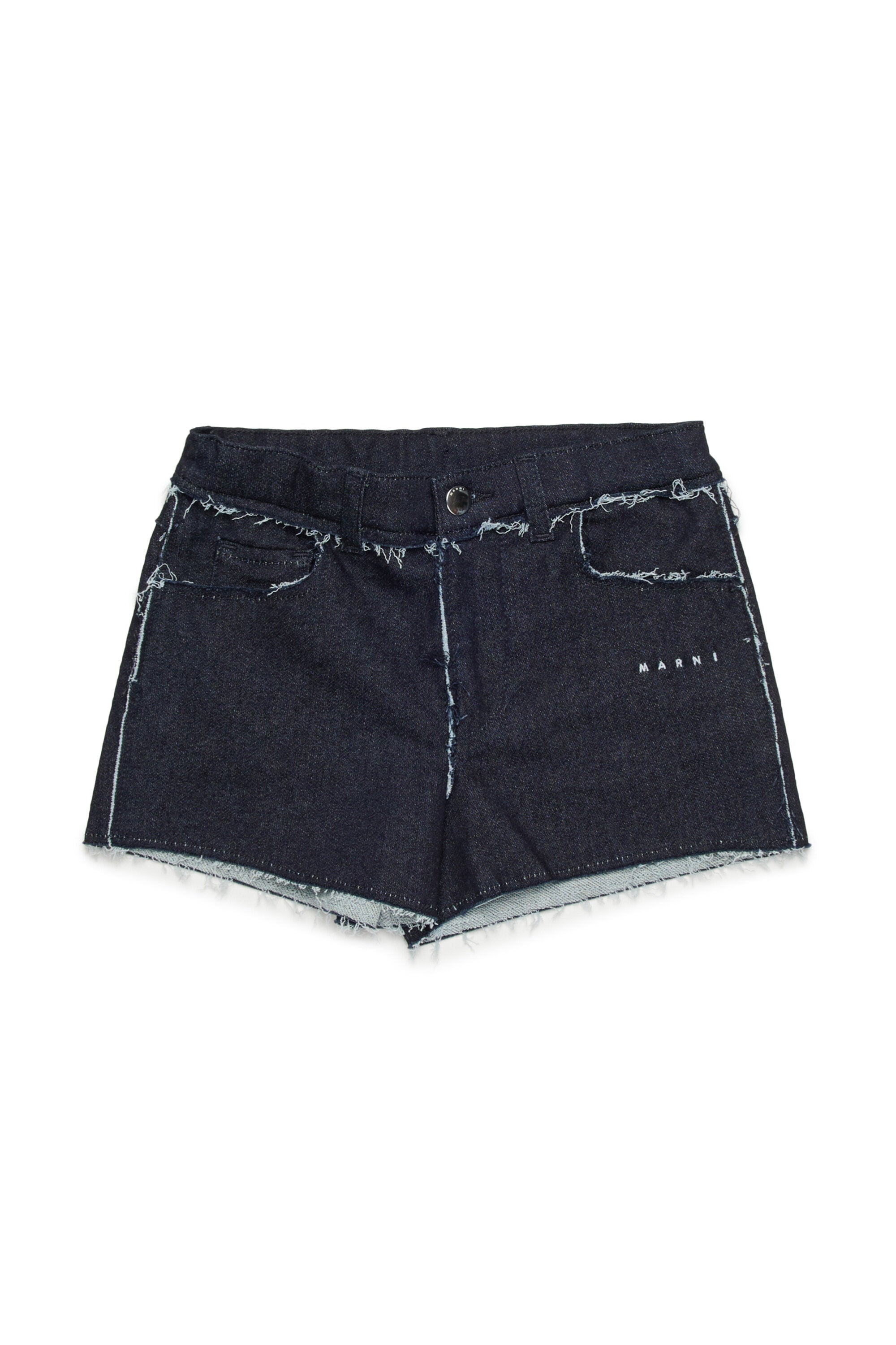ロゴ入りデニムショートパンツ