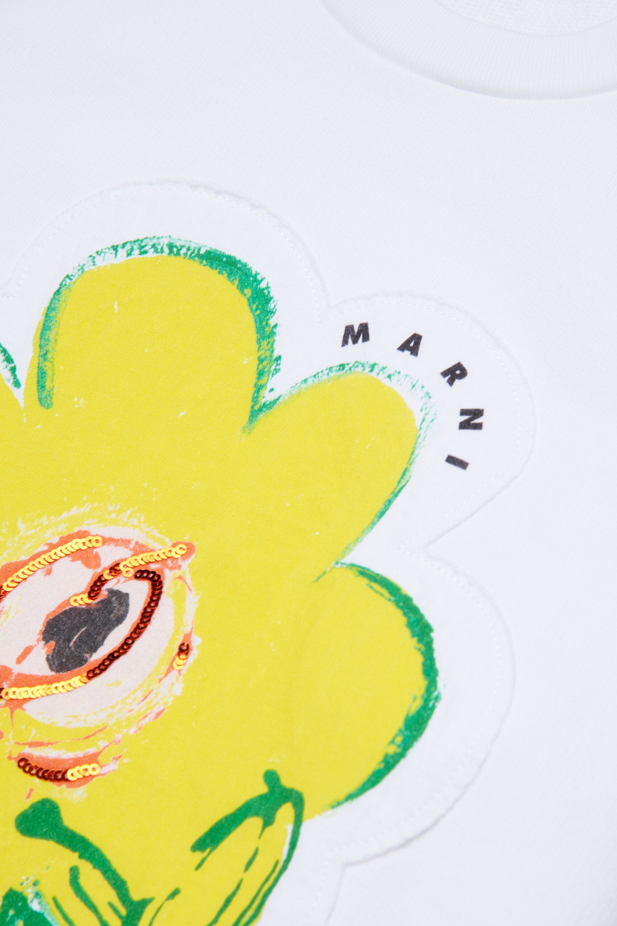 Crewneck sweatshirt with oversized flower