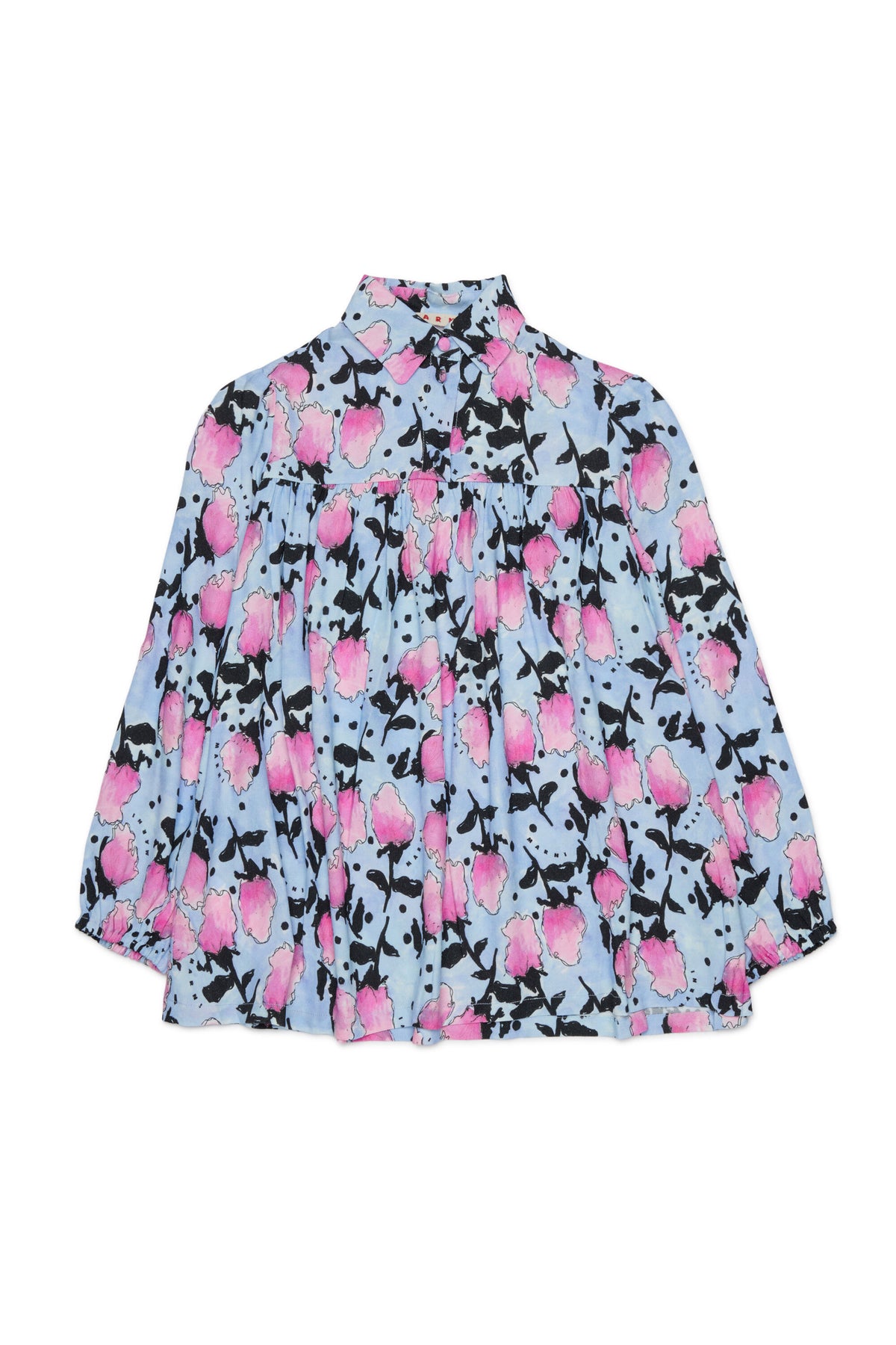 Long-sleeved floral print shirt