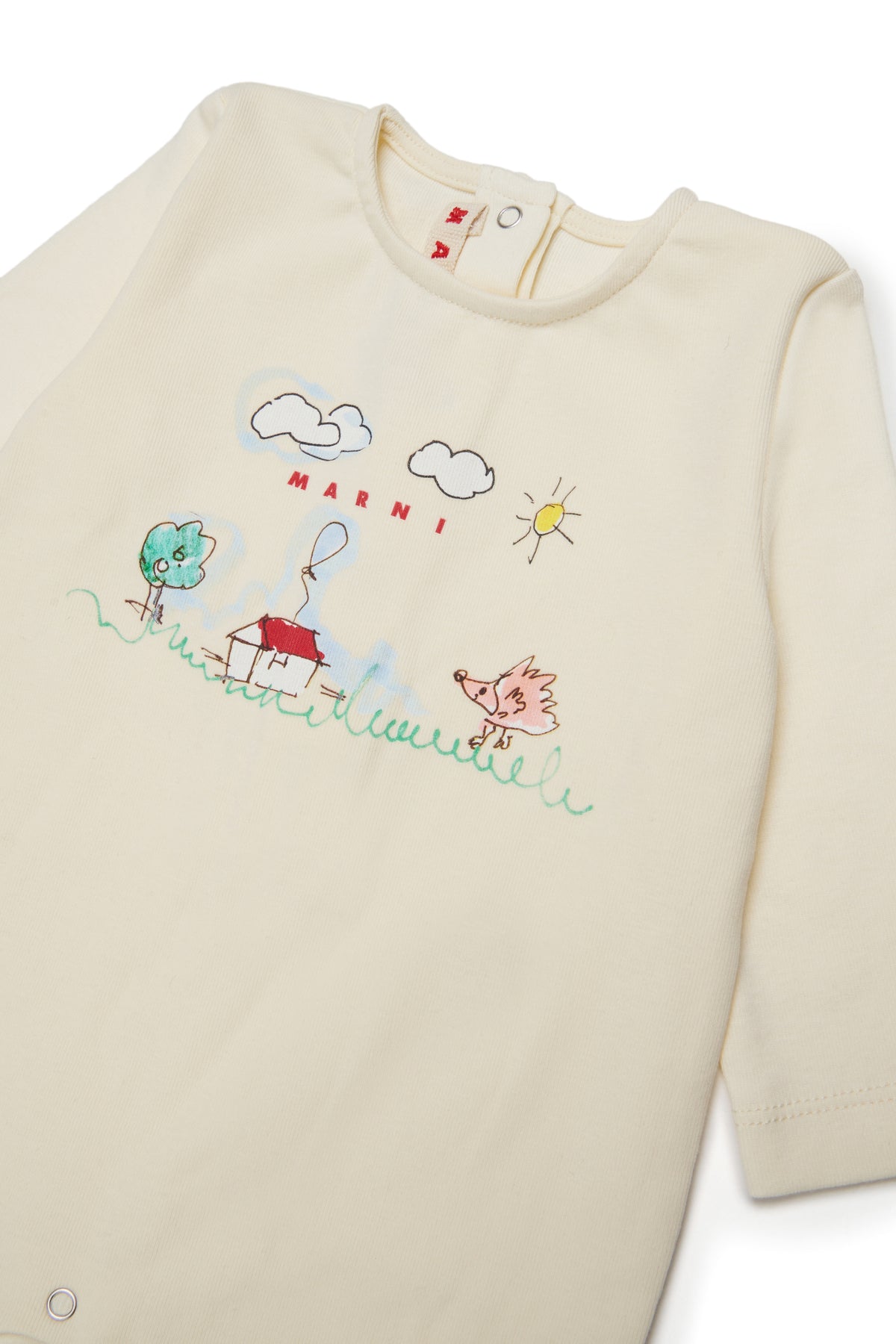 Baby jumpsuit with front print