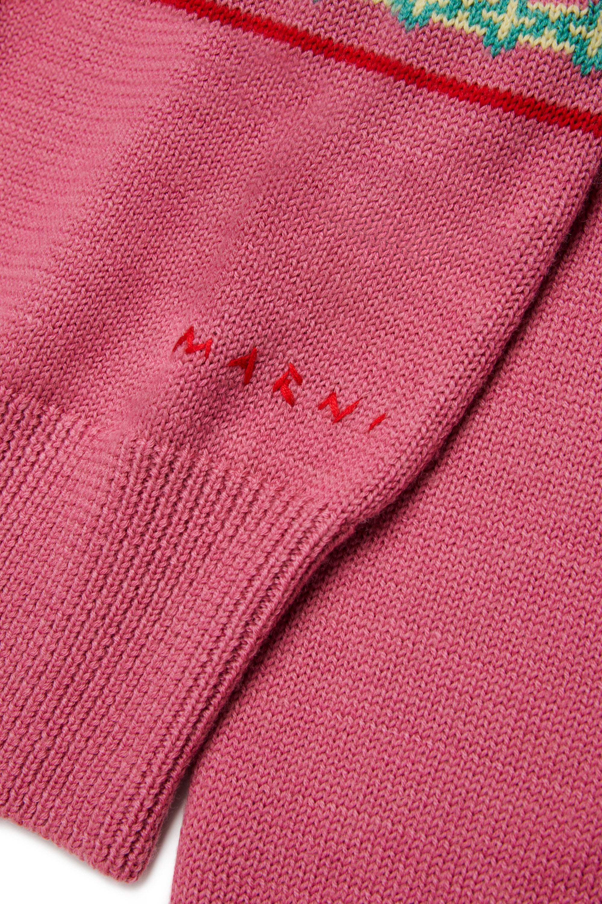 Crew-neck pullover with jacquard hearts