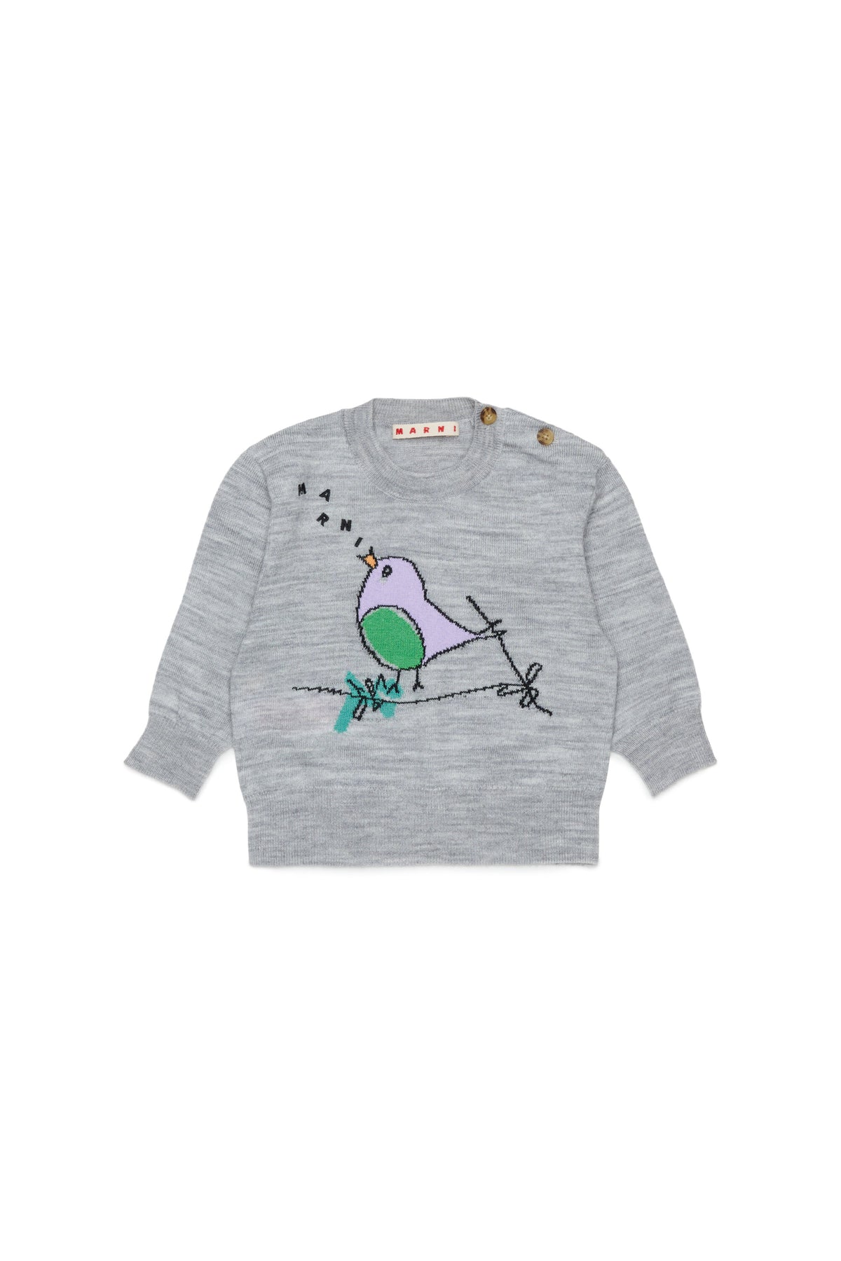 Crew-neck pullover with embroidered pattern