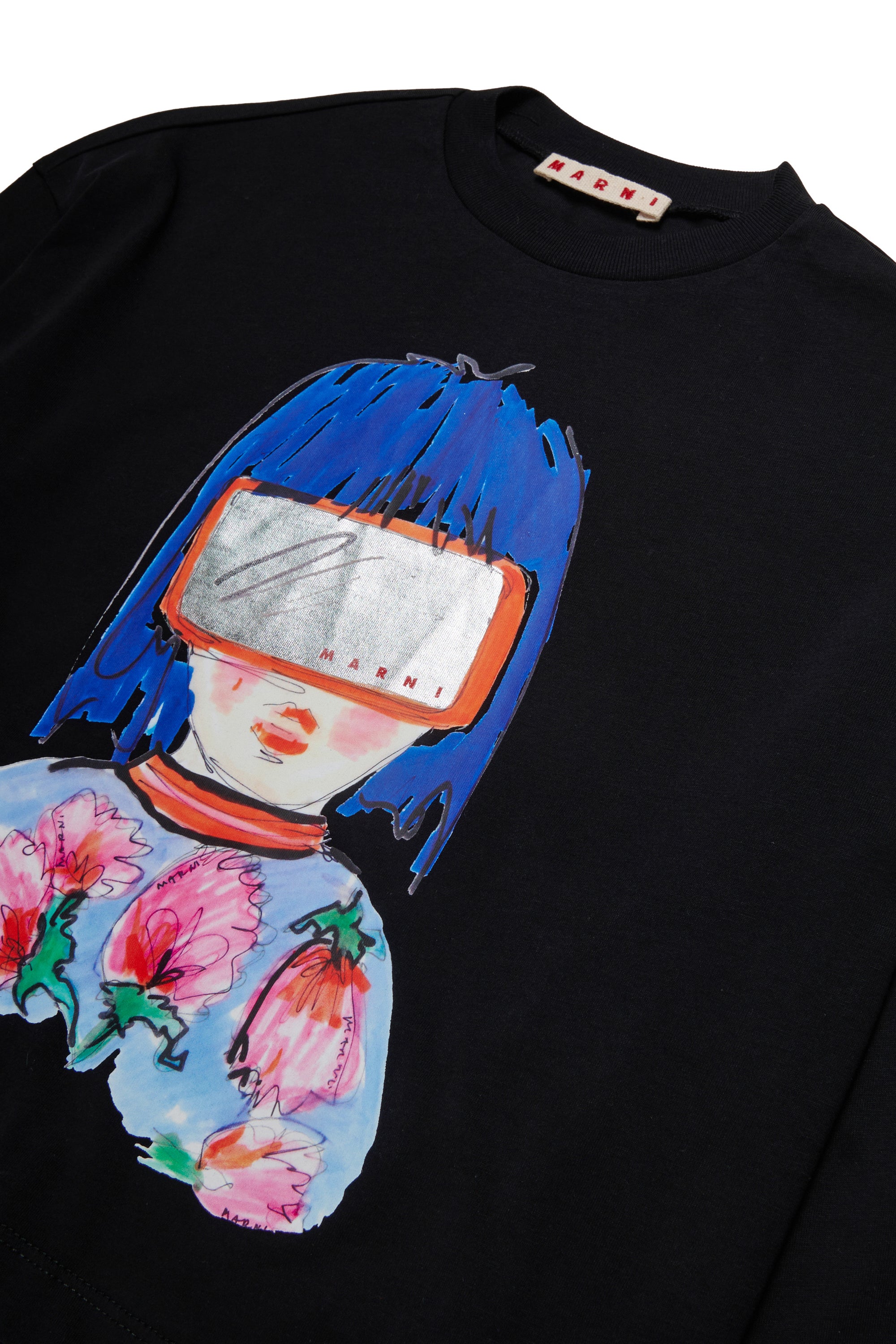 長袖プリントTシャツ