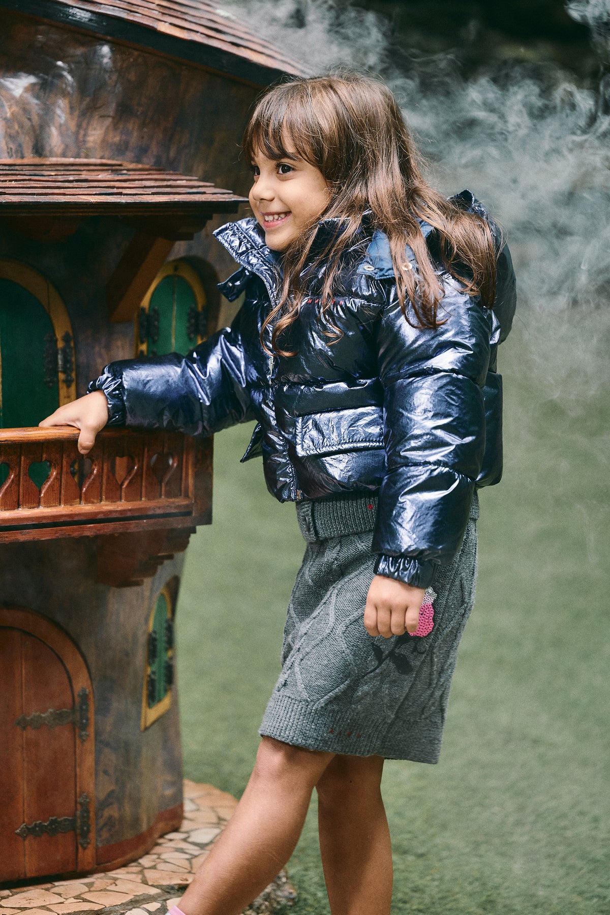 Padded jacket with printed logo