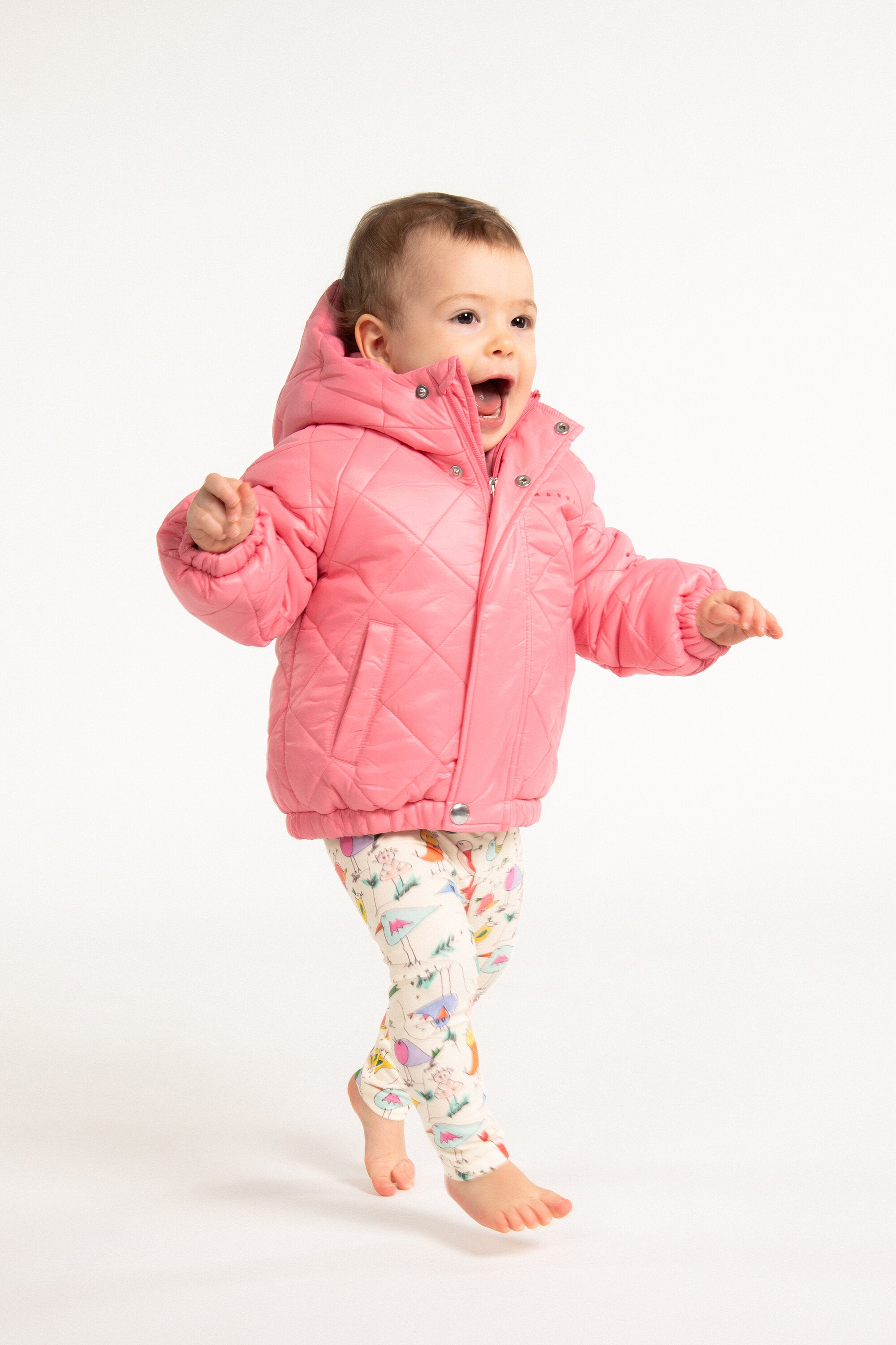 Padded jacket with printed logo