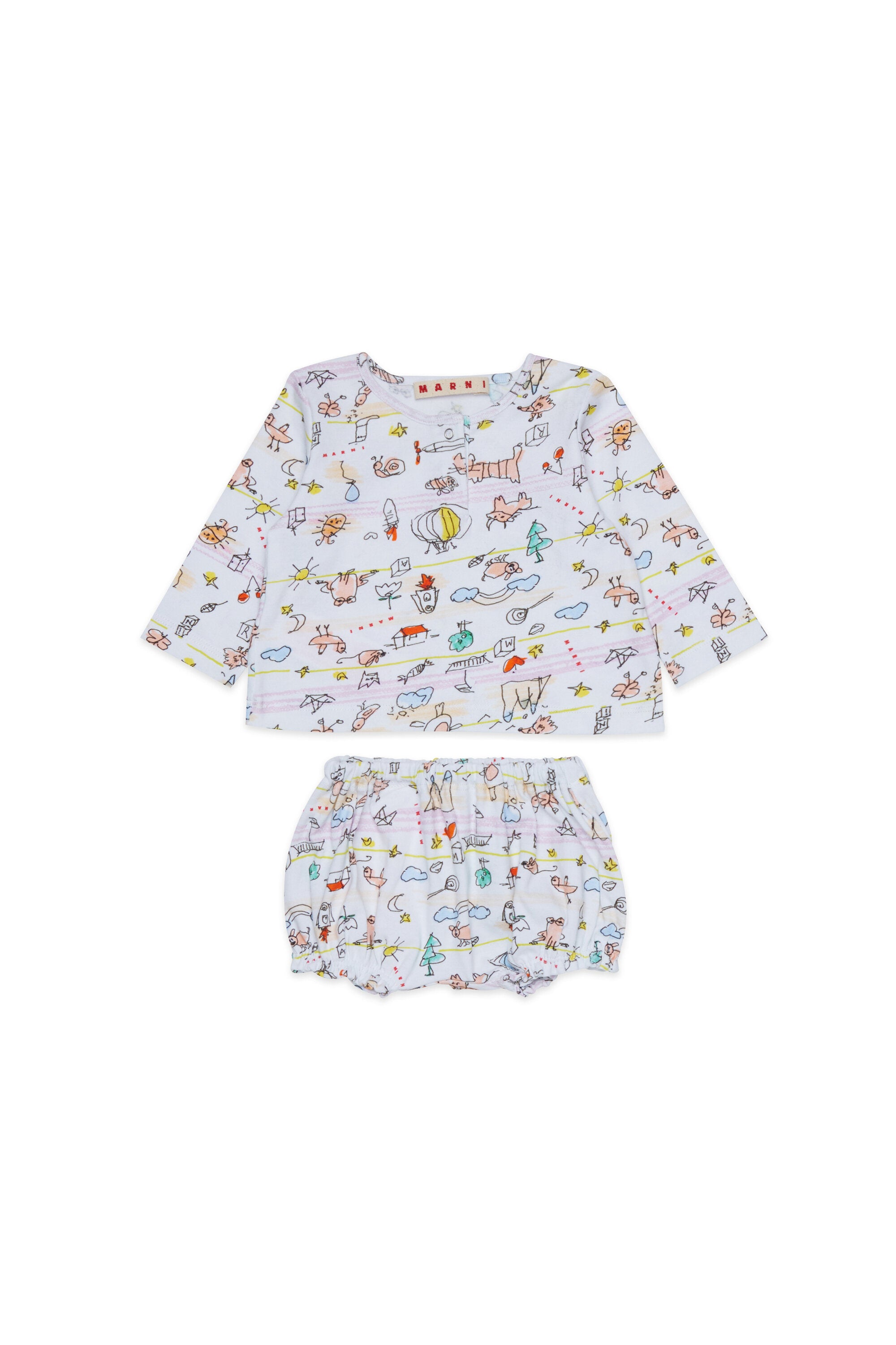 Baby jumpsuit with allover print