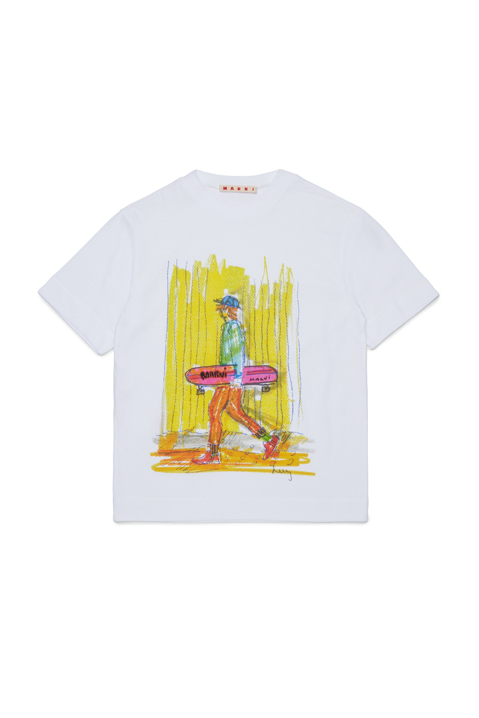 カラフルなフロントプリントTシャツ