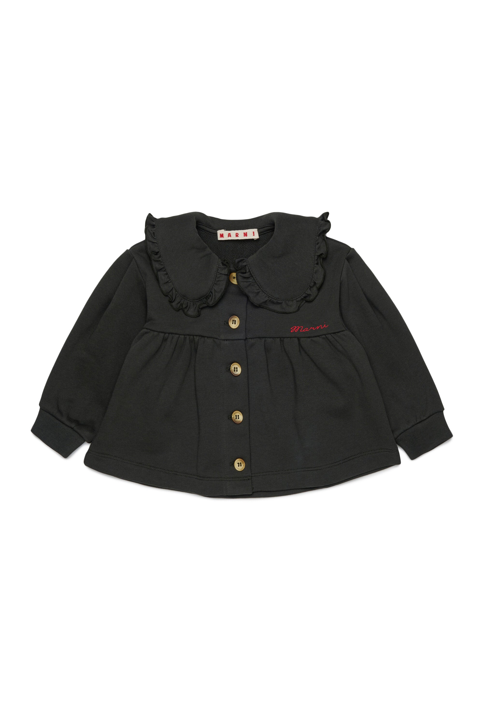 Jacket with logo and ruffles