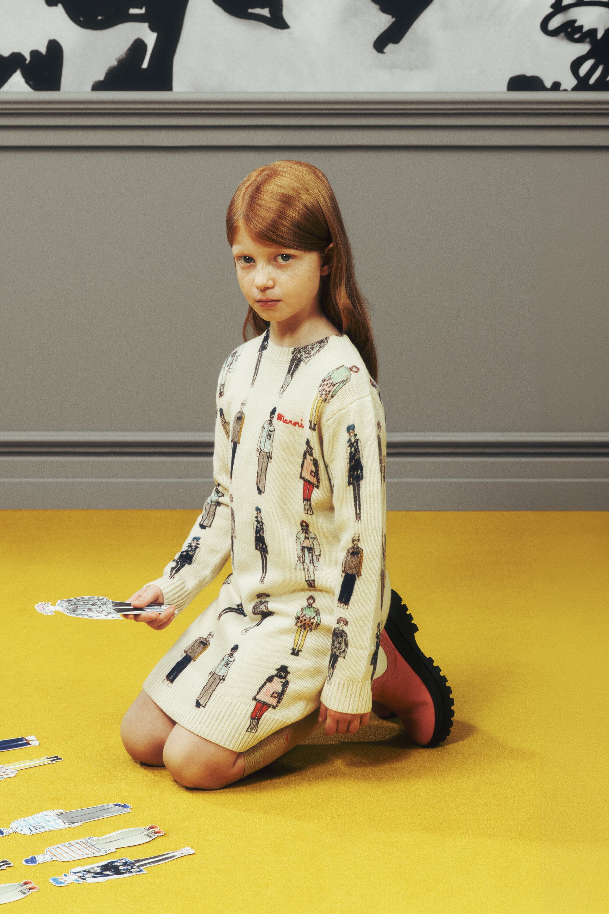 Patterned dress with logo