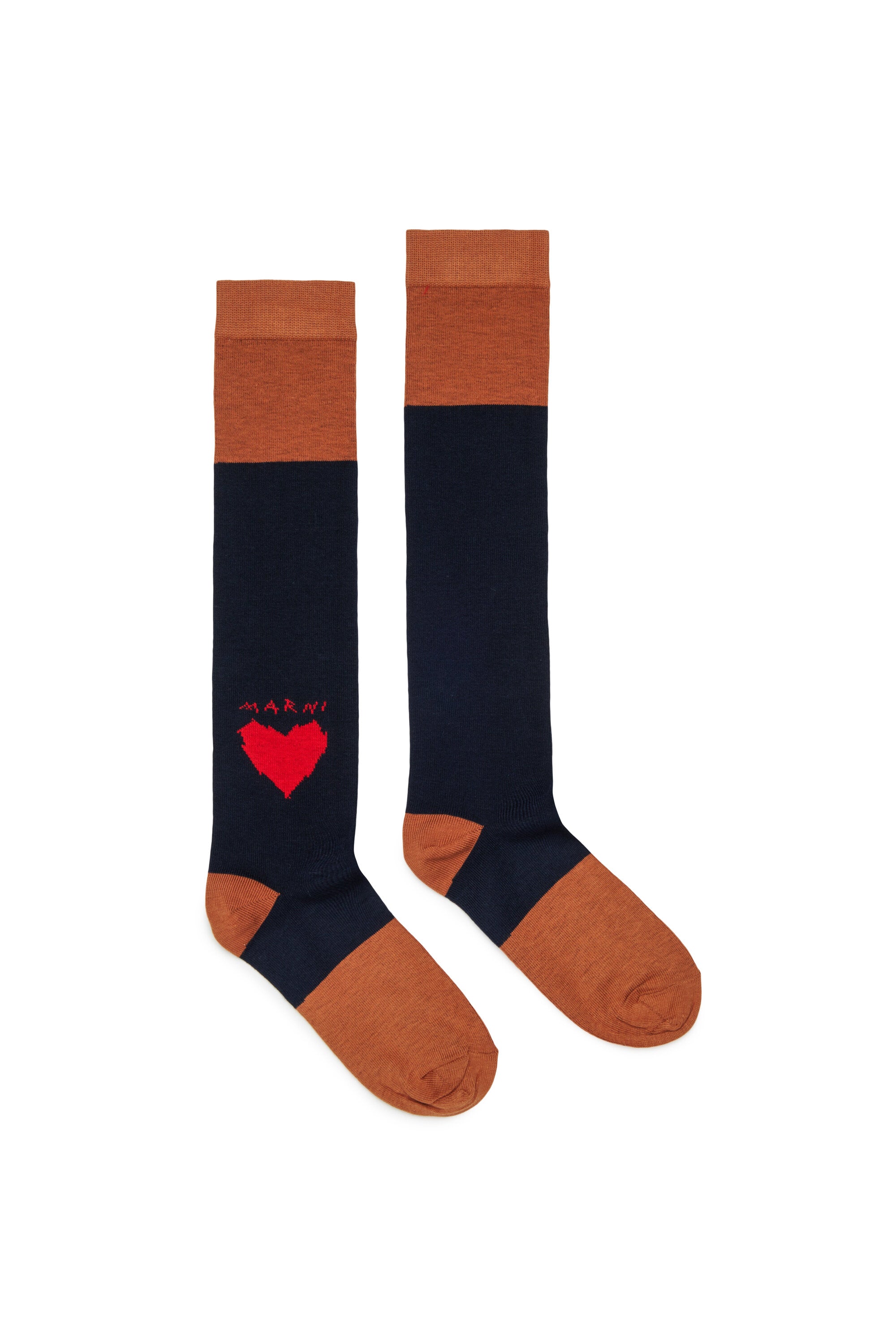 Socks with heart embroidery