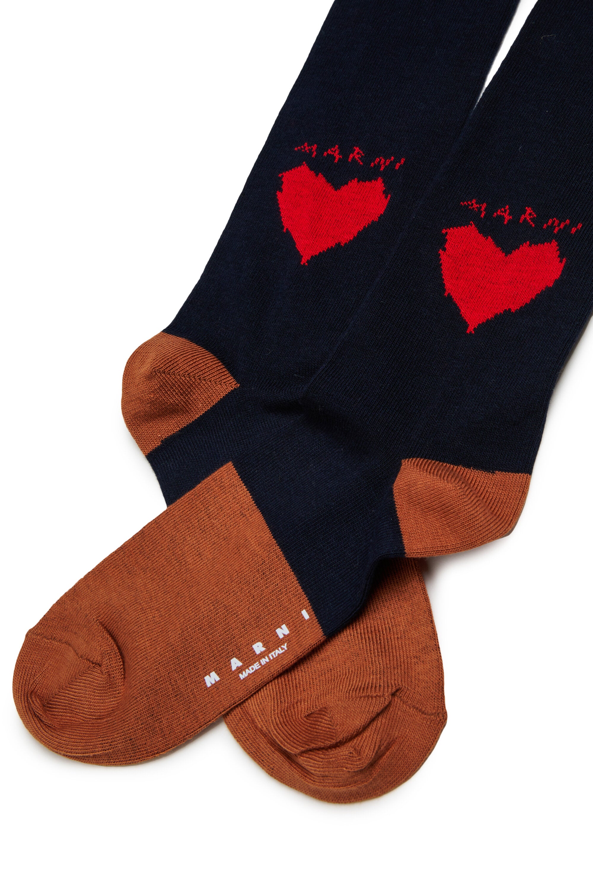 Socks with heart embroidery
