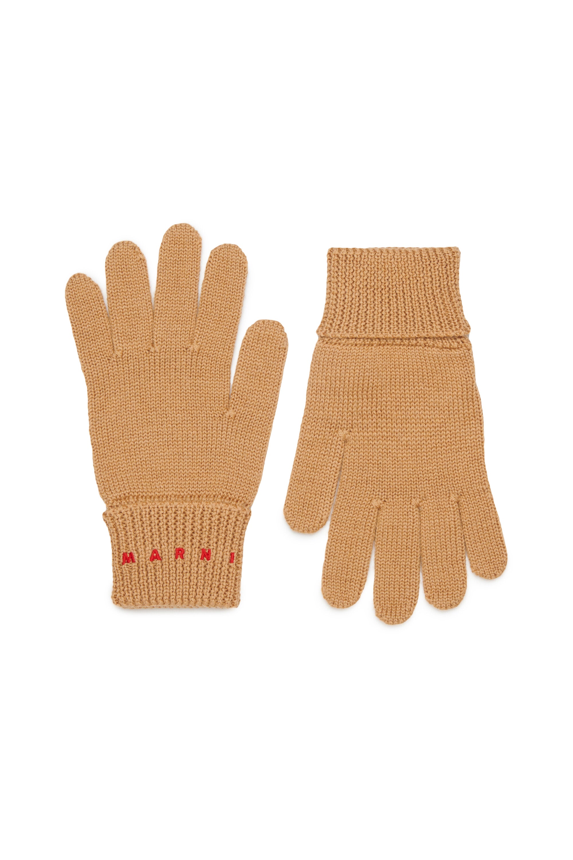Knitted gloves with logo