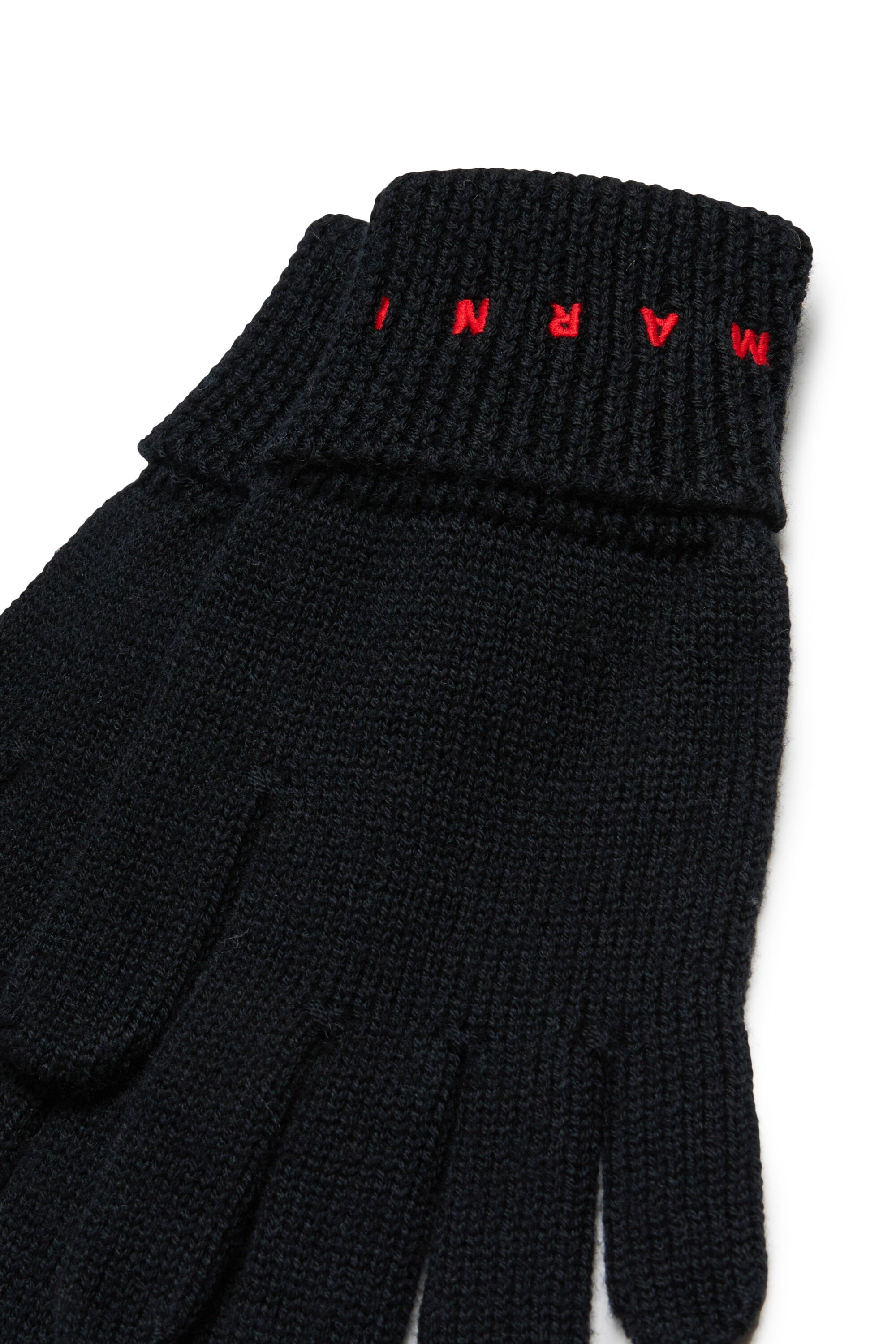 Knitted gloves with logo