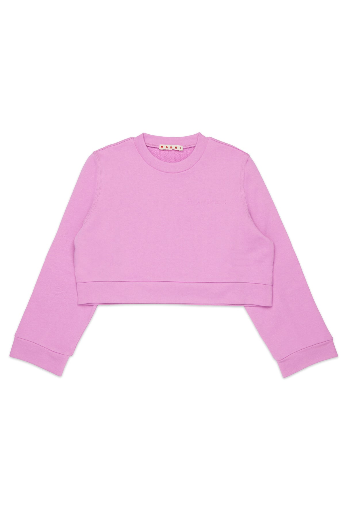 Crew-neck sweatshirt with raised logo