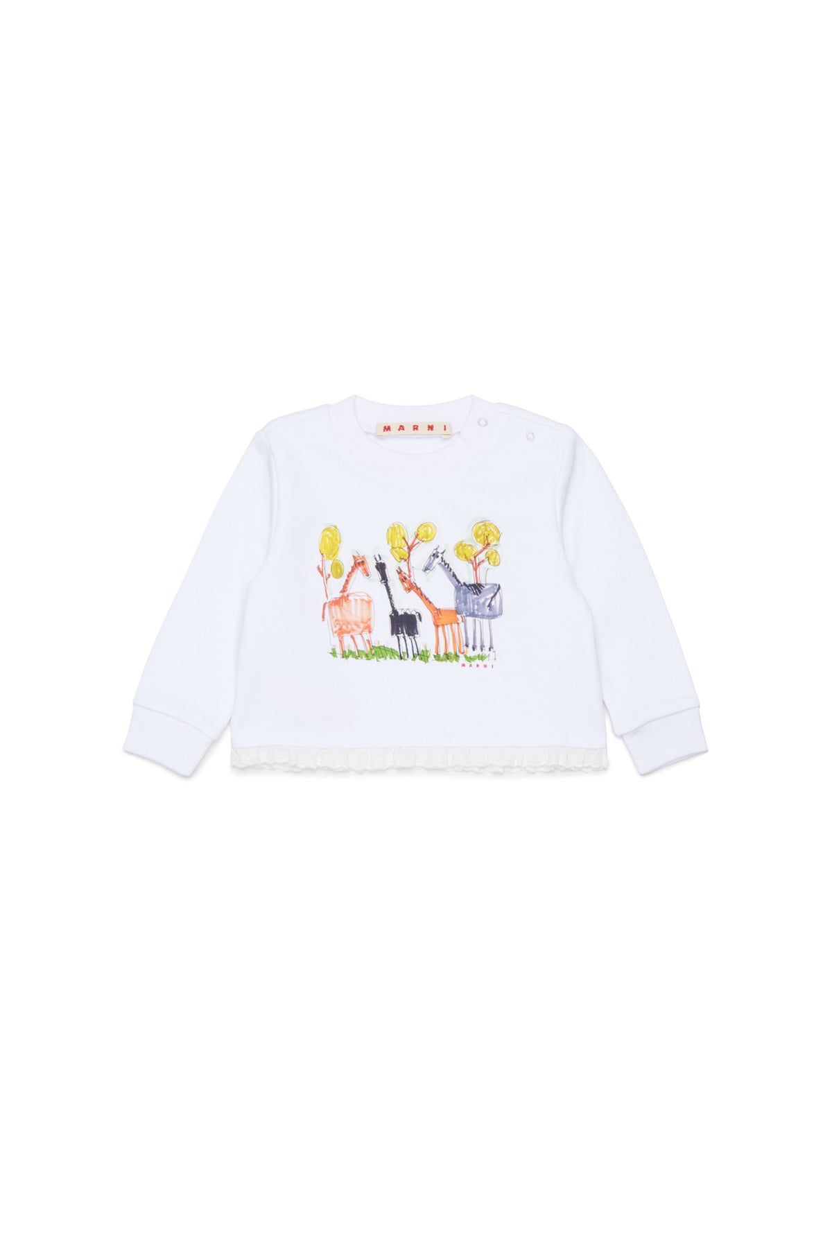 Sweatshirt with animal print and lace