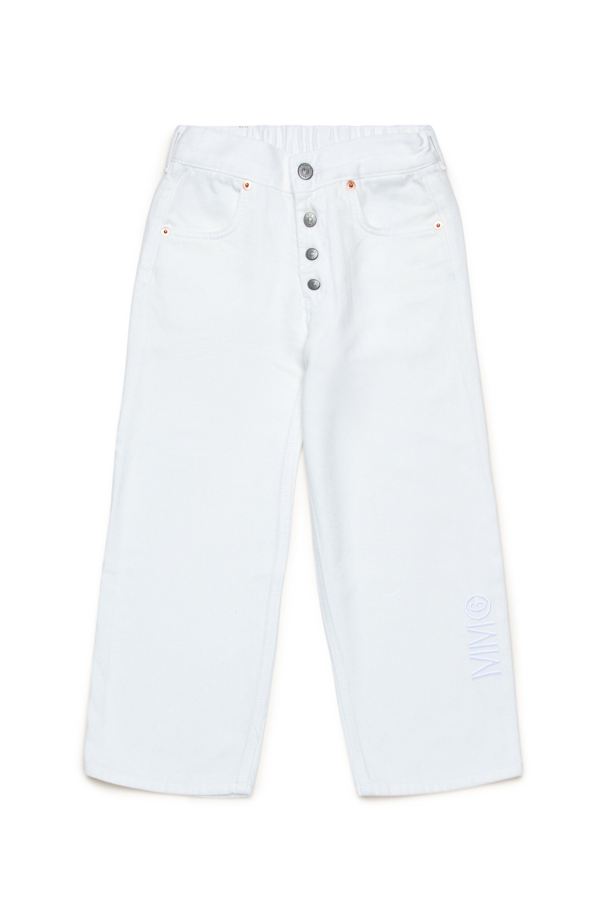ロゴ入りホワイトジーンズ