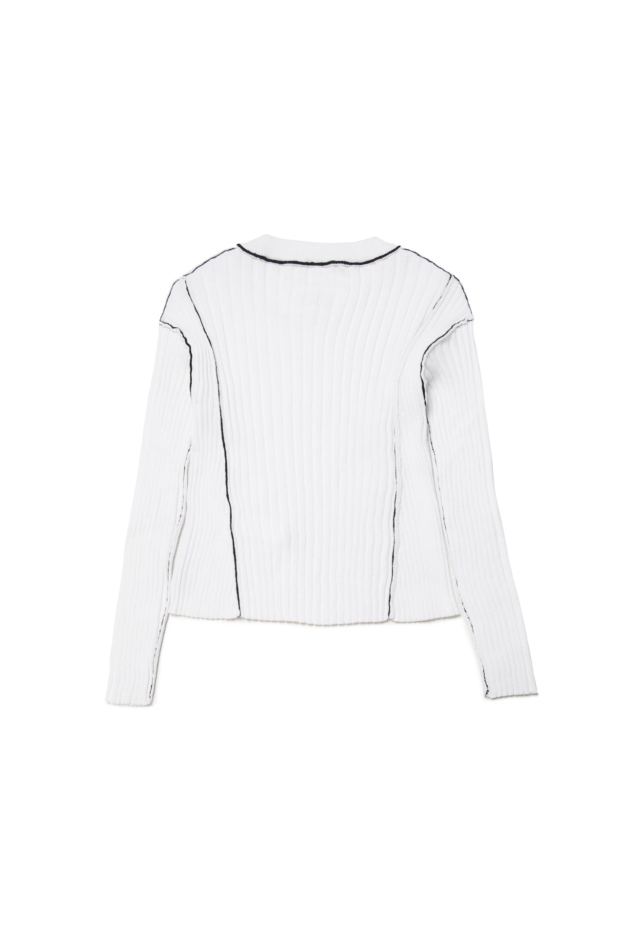 Ribbed pullover with contrasting seams Ribbed pullover with contrasting seams