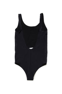 Lycra one-piece swimsuit with branded numeric logo