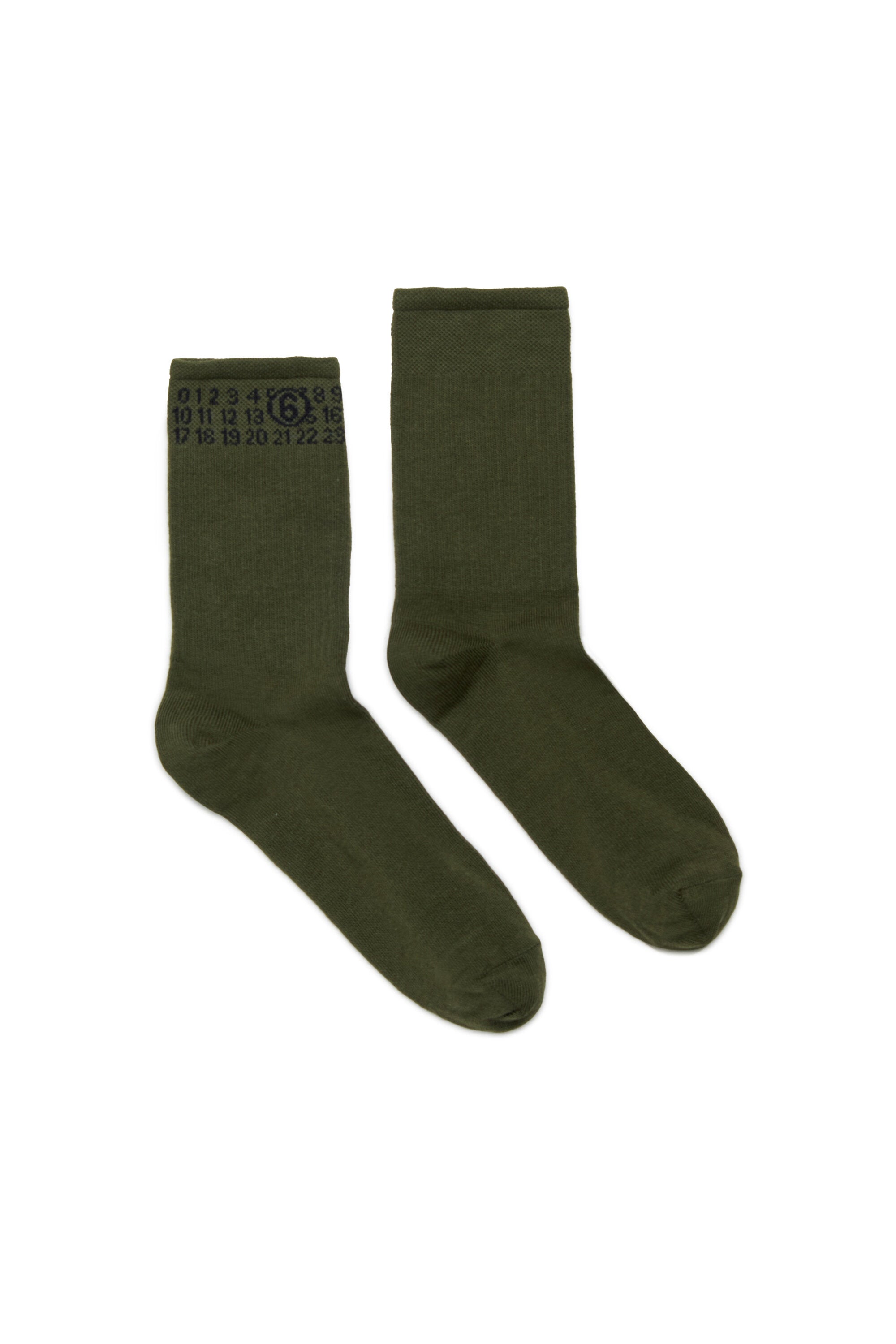 Ribbed socks branded with numeric logo