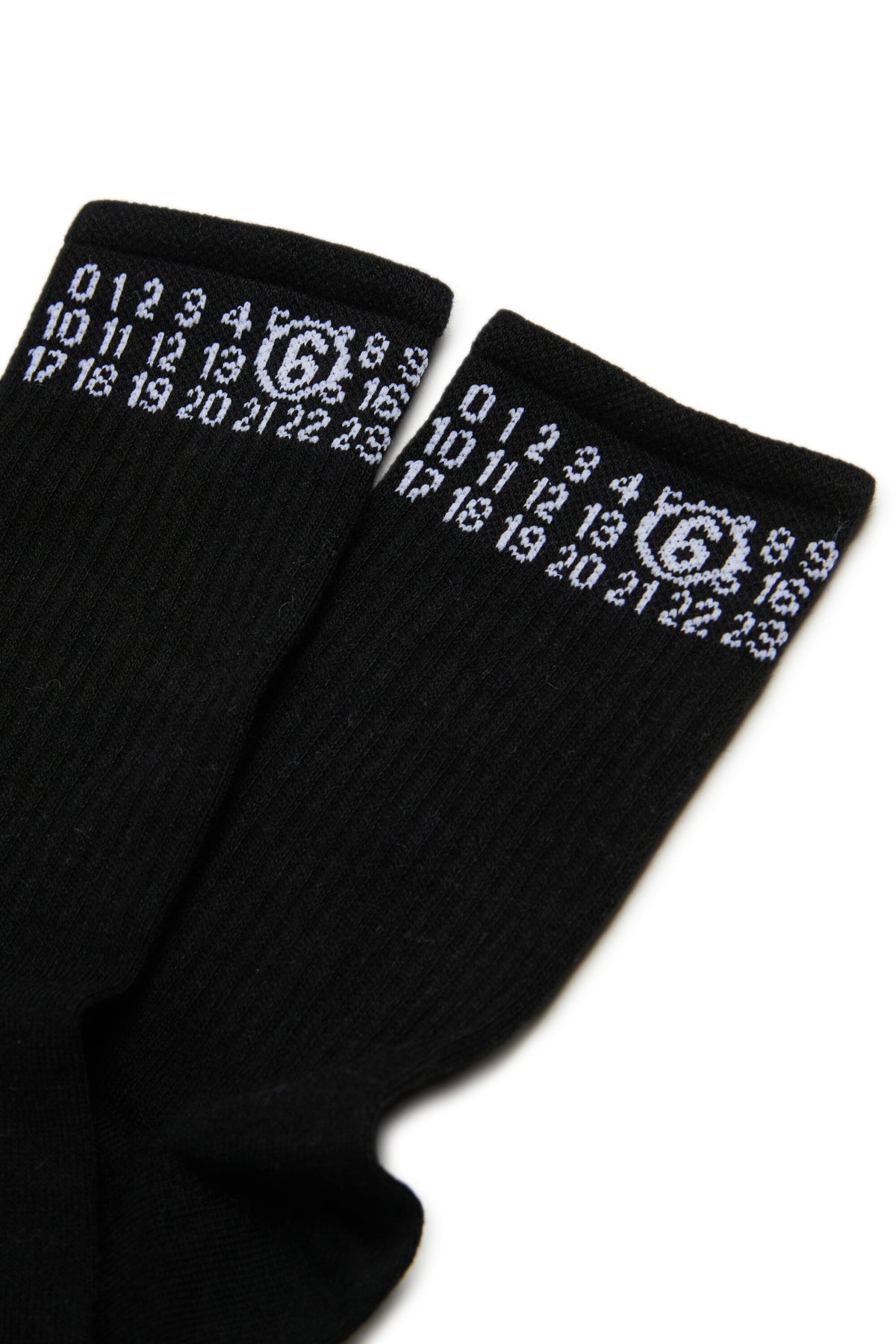 Ribbed socks branded with numeric logo