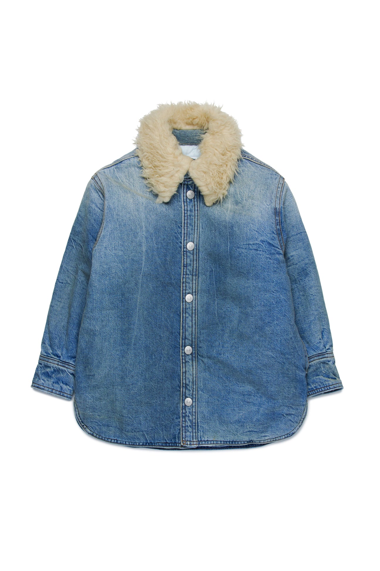 Denim jacket with fur collar Denim jacket with fur collar