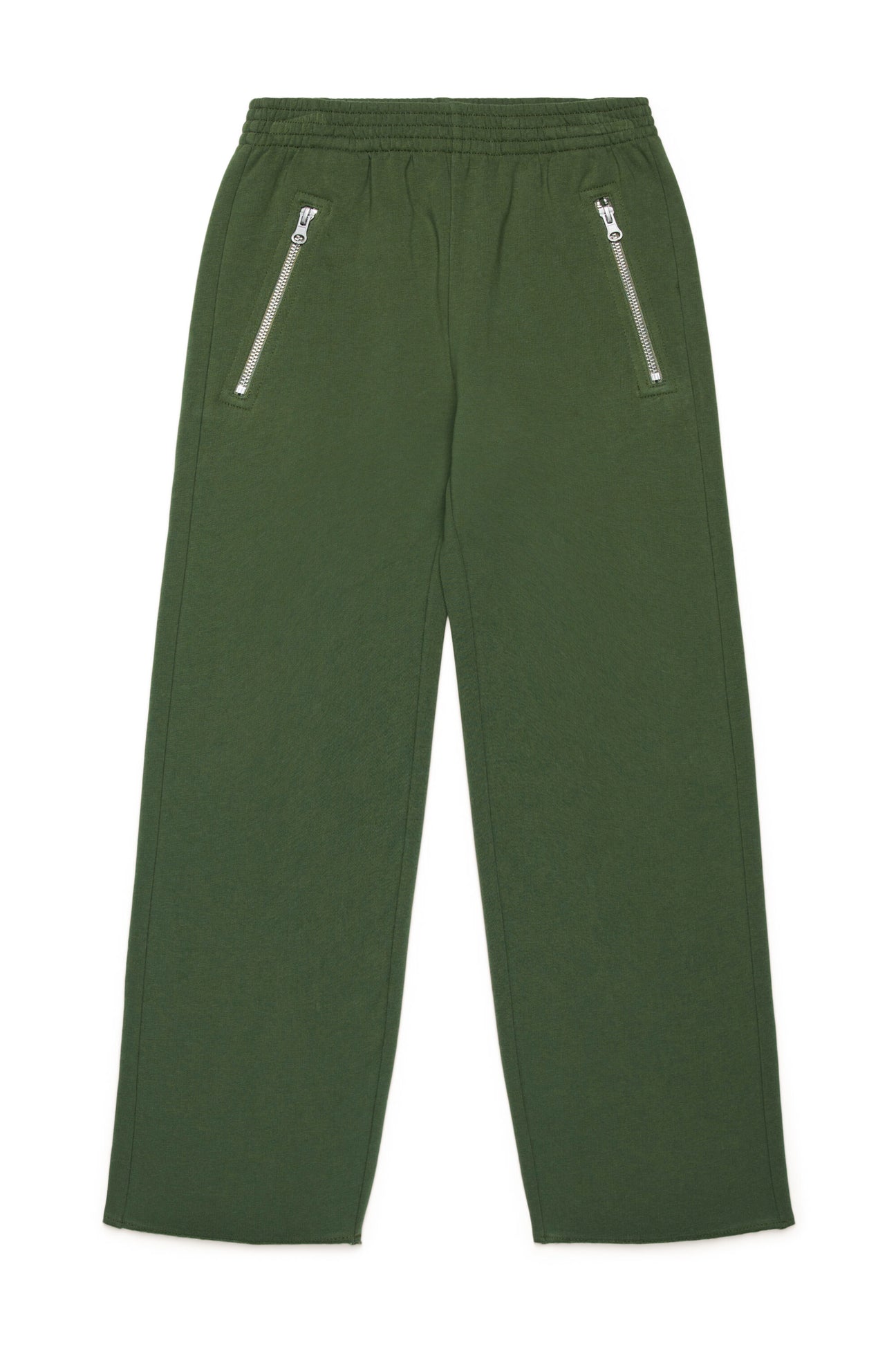 Fleece trousers with diagonal zips 