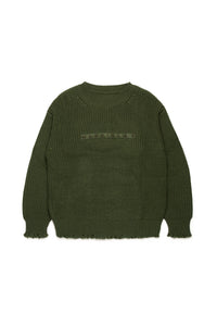 Wool-blend pullover with tears
