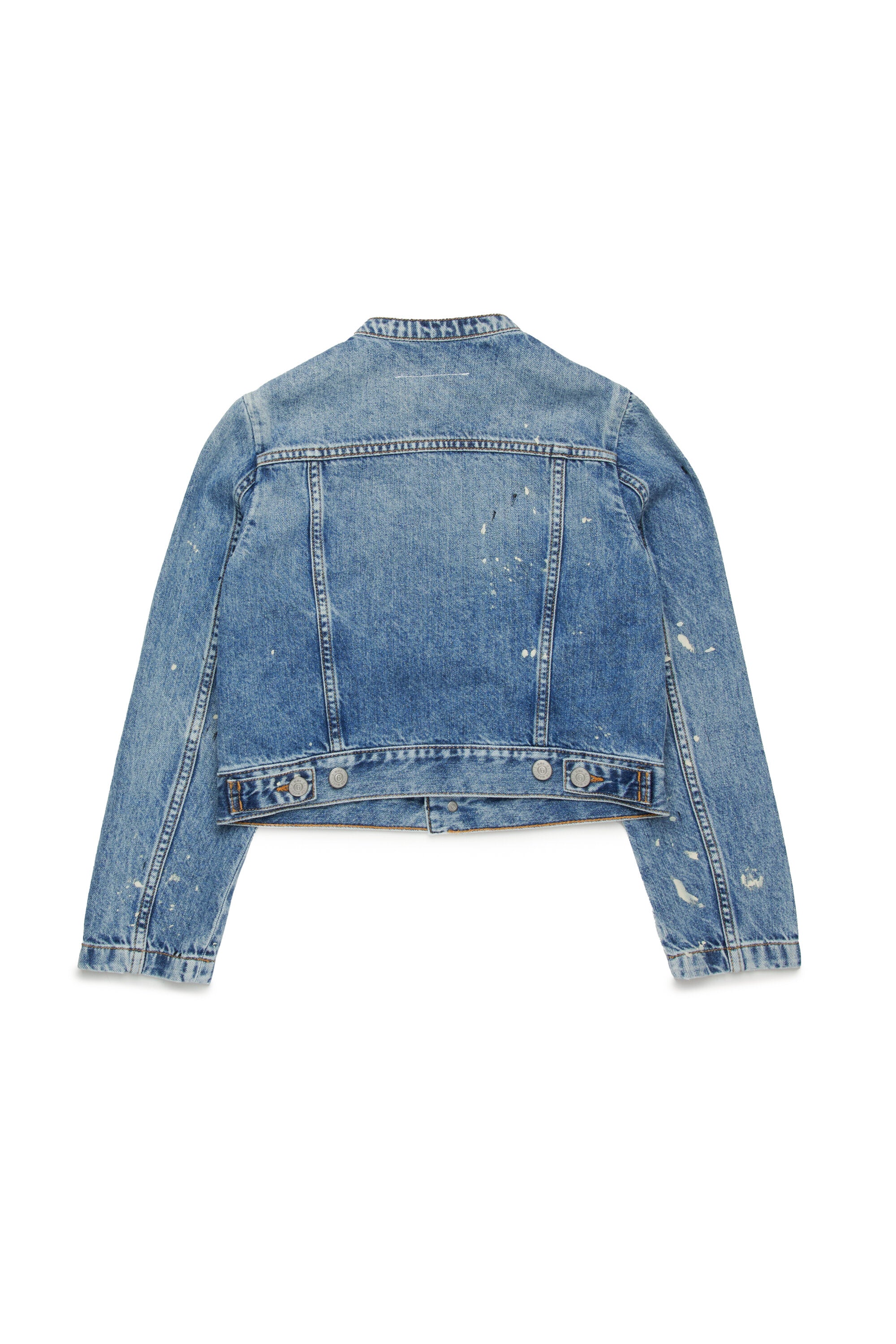 カラースポット入りシェードブルーデニムジャケット