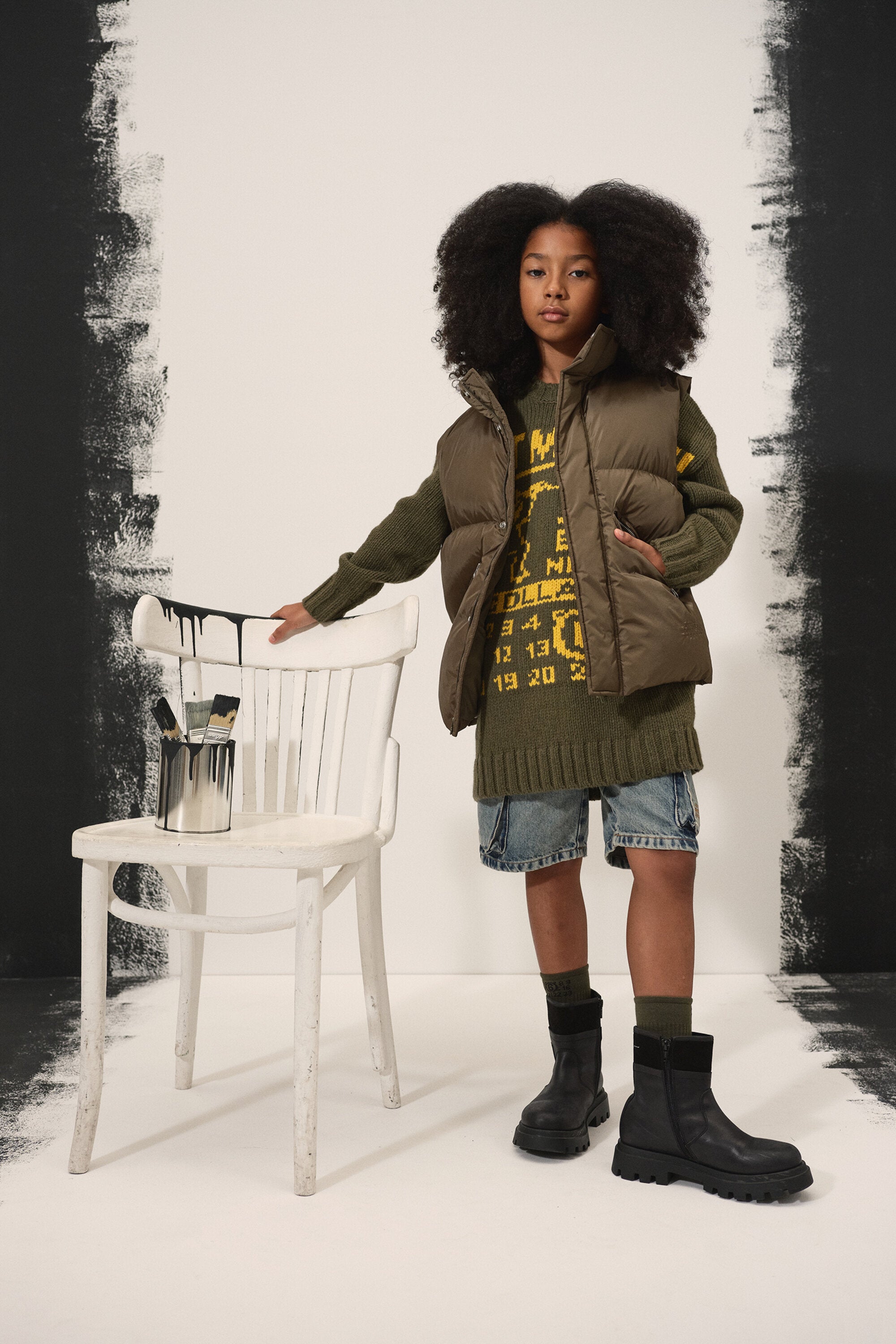 ジッパー付きパッドベスト