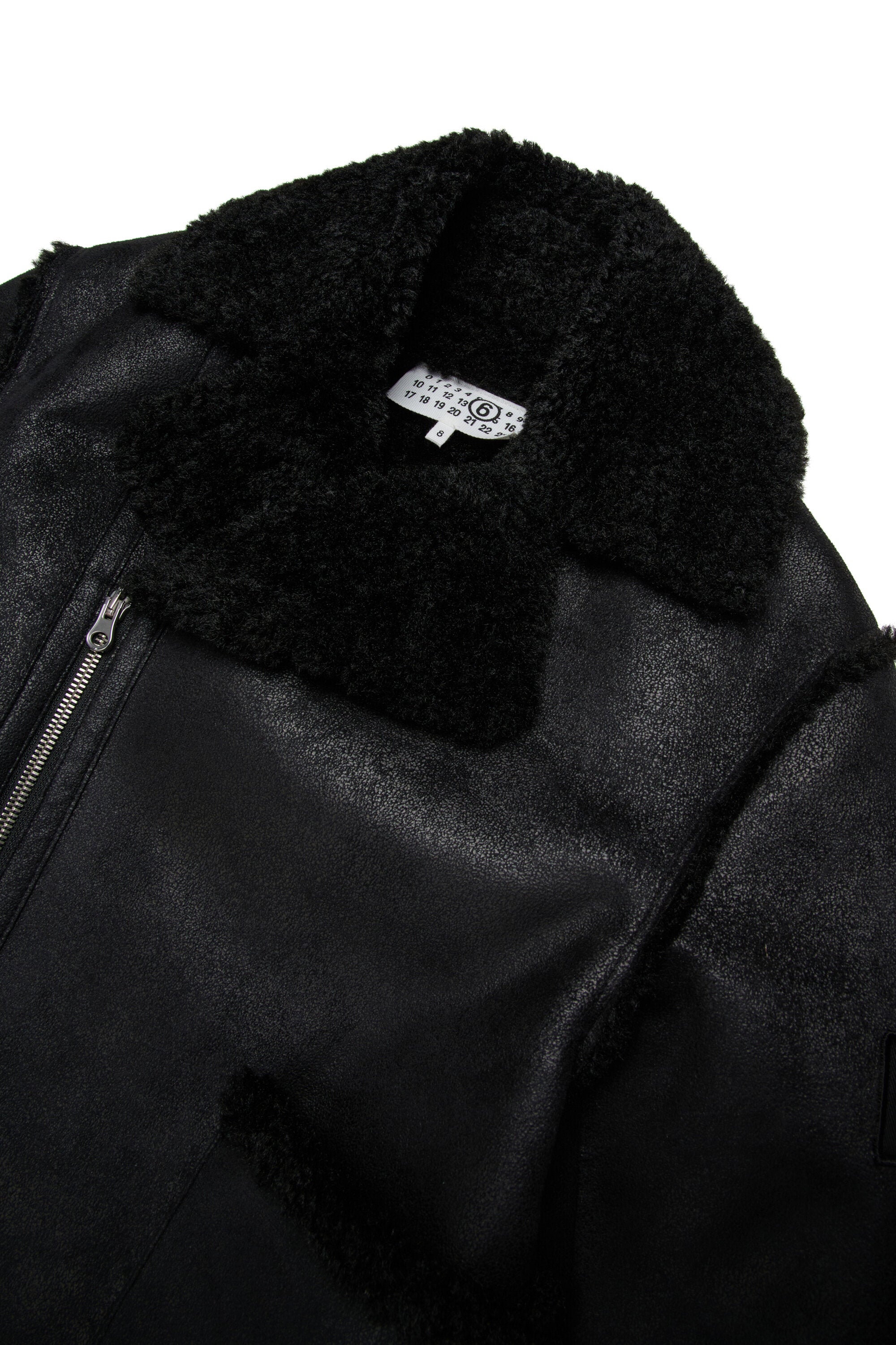 Shearling-type jacket with teddy details