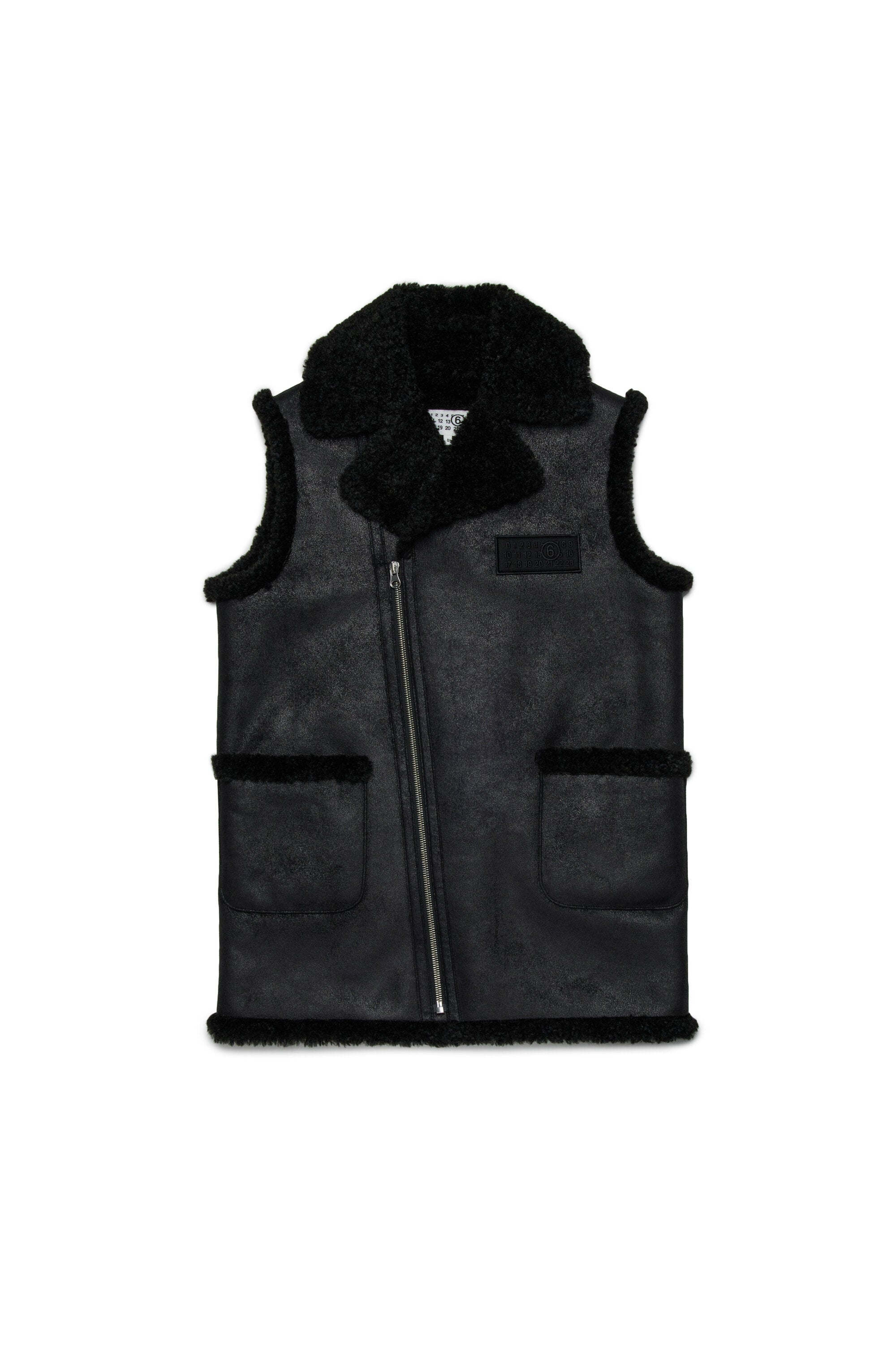 Sheepskin effect vest with teddy details
