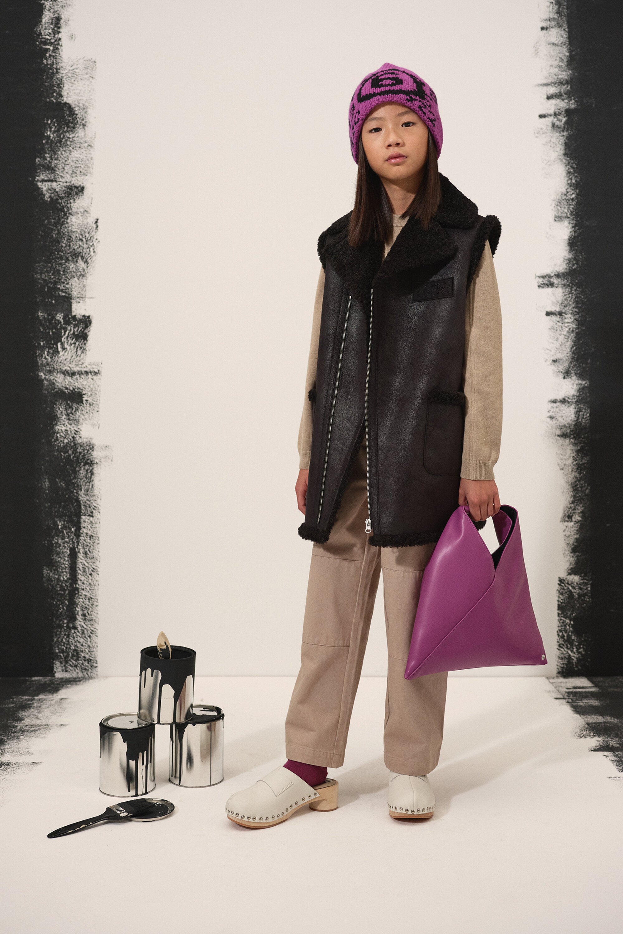 テディ・ディテールのシープスキン風ベスト